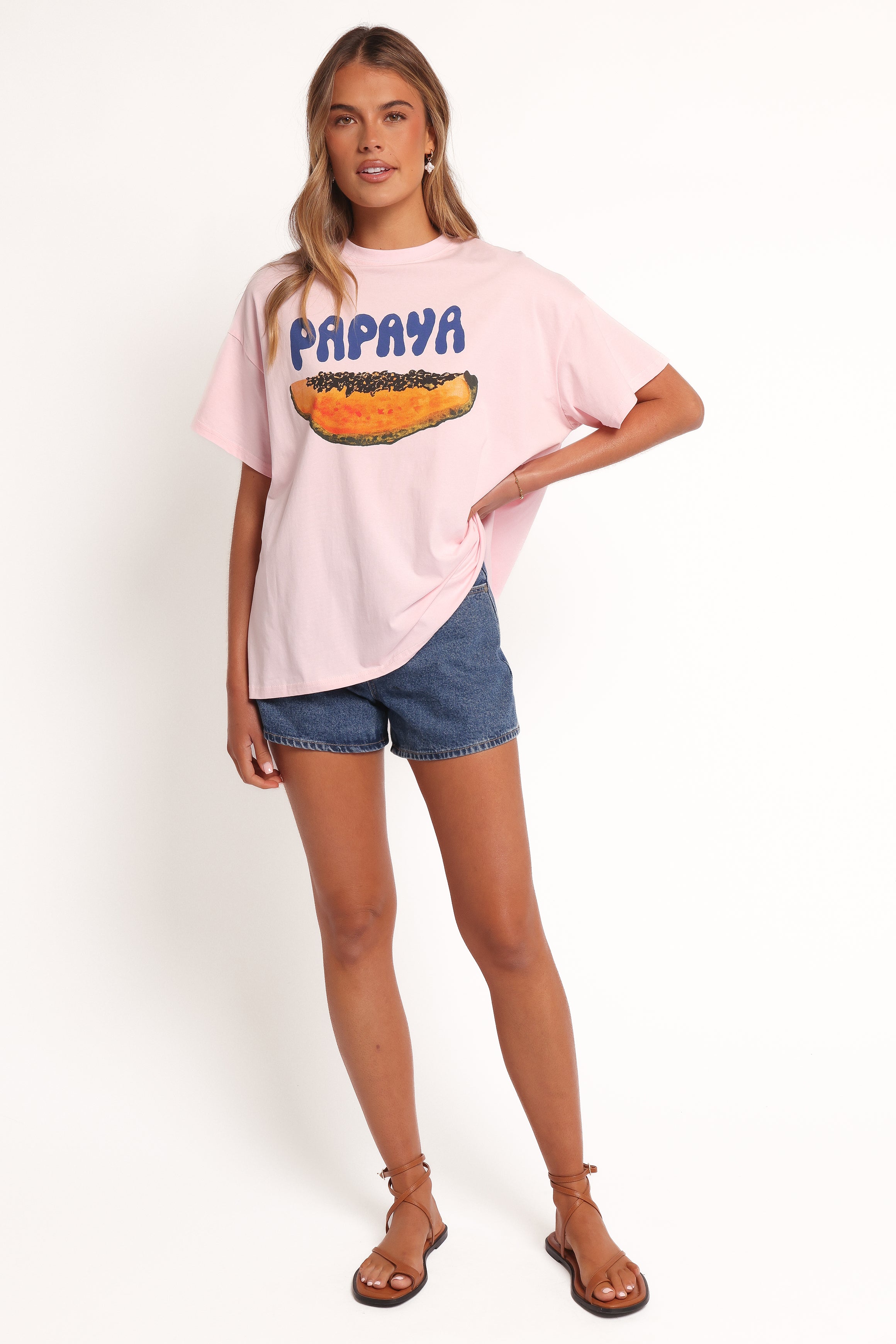  Papaya Graphic Tee - Pale Pink、mySite、sugarbowlscore