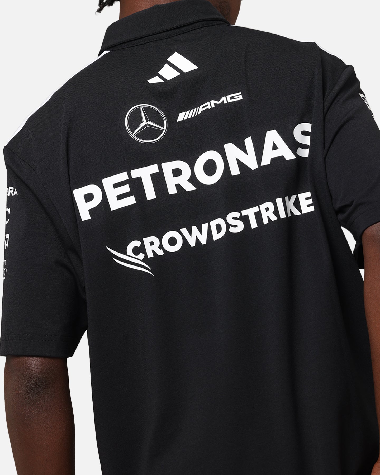adidas x Mercedes-AMG PETRONAS Formula One F1 2025 Team Polo Shirt Black/White、mySite、zt4zffjzw