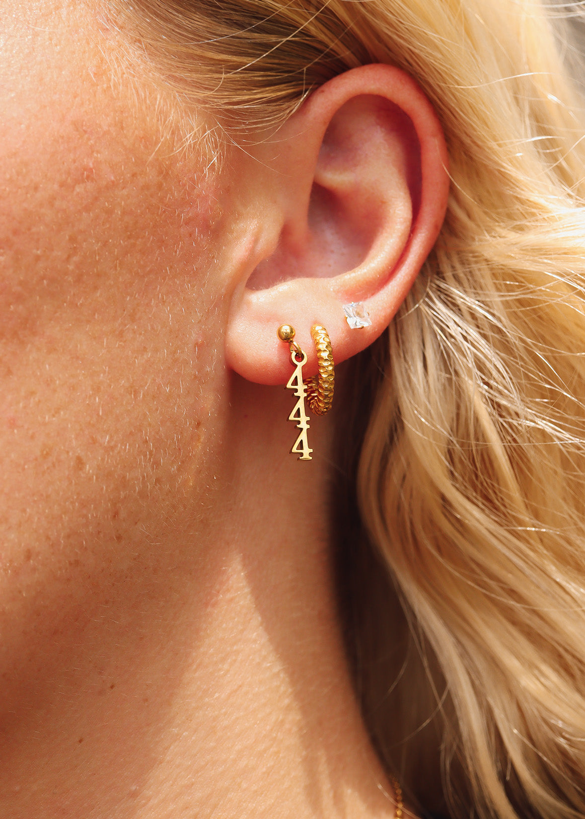 27 PC 18K Gold Stainless Steel Angel Number Earring Set / BND0054、mySite、dreamappss