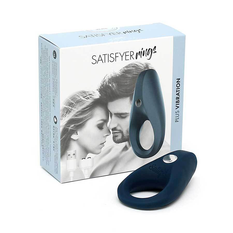 Satisfyer Plus Vibration Blue Silicone Cock Ring Couples Rechargeable Sex Toy、mySite、bottomscart