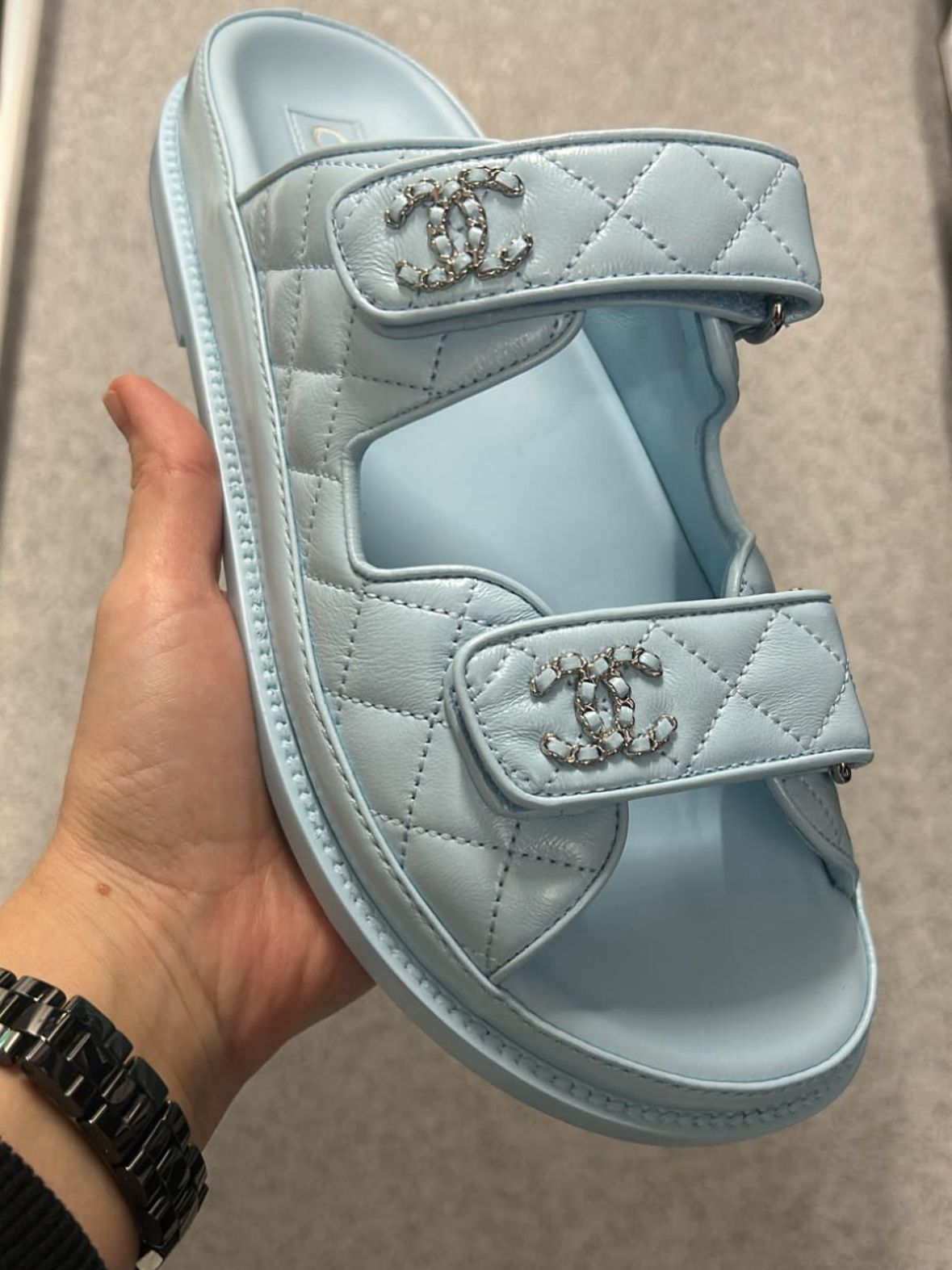 Chanel Leather Backless CC 'Dad' Sandals (Baby Blue)、mySite、garminoutage.com