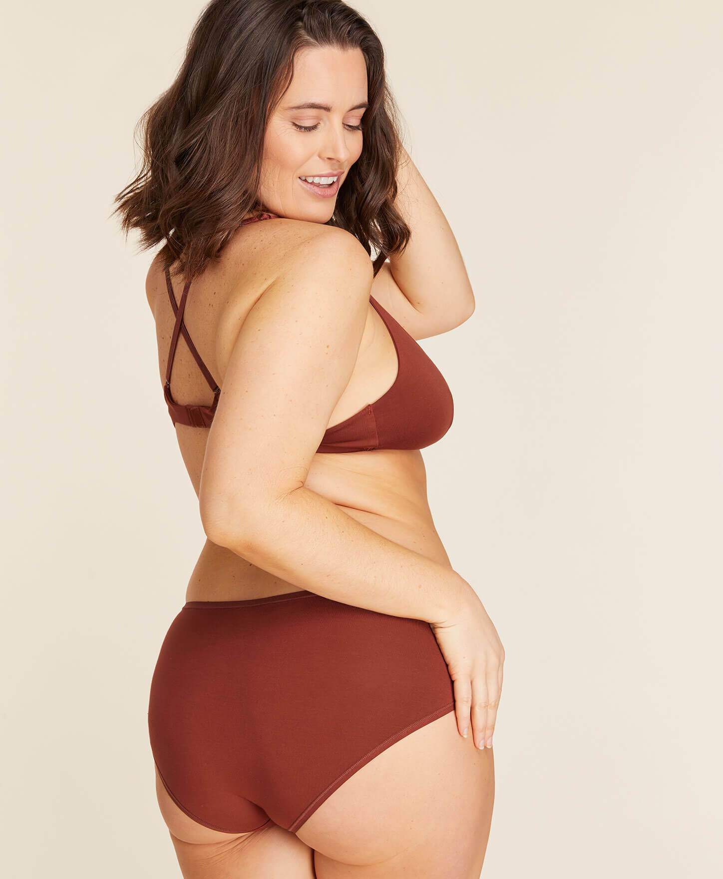  The Brief Panty - Rayon - Deep Terracotta、mySite、ashleygrahame