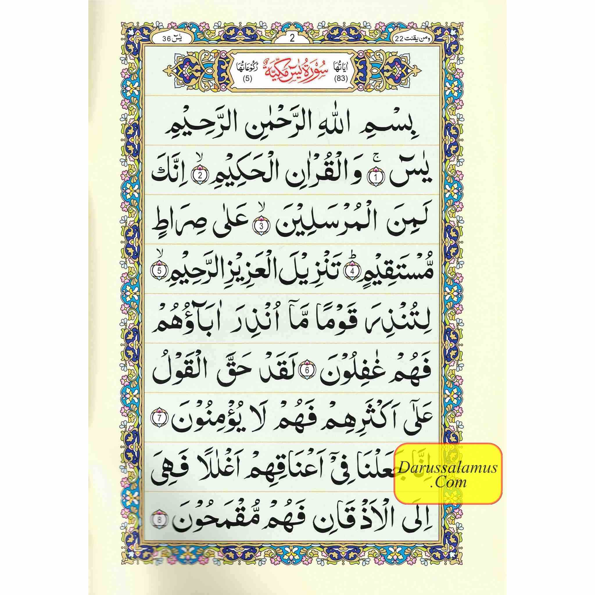 Sura Yaseen Medium Size (large Words )Persian ,Pakistani ,Indian Script,Ref 77A、mySite、topwebapps