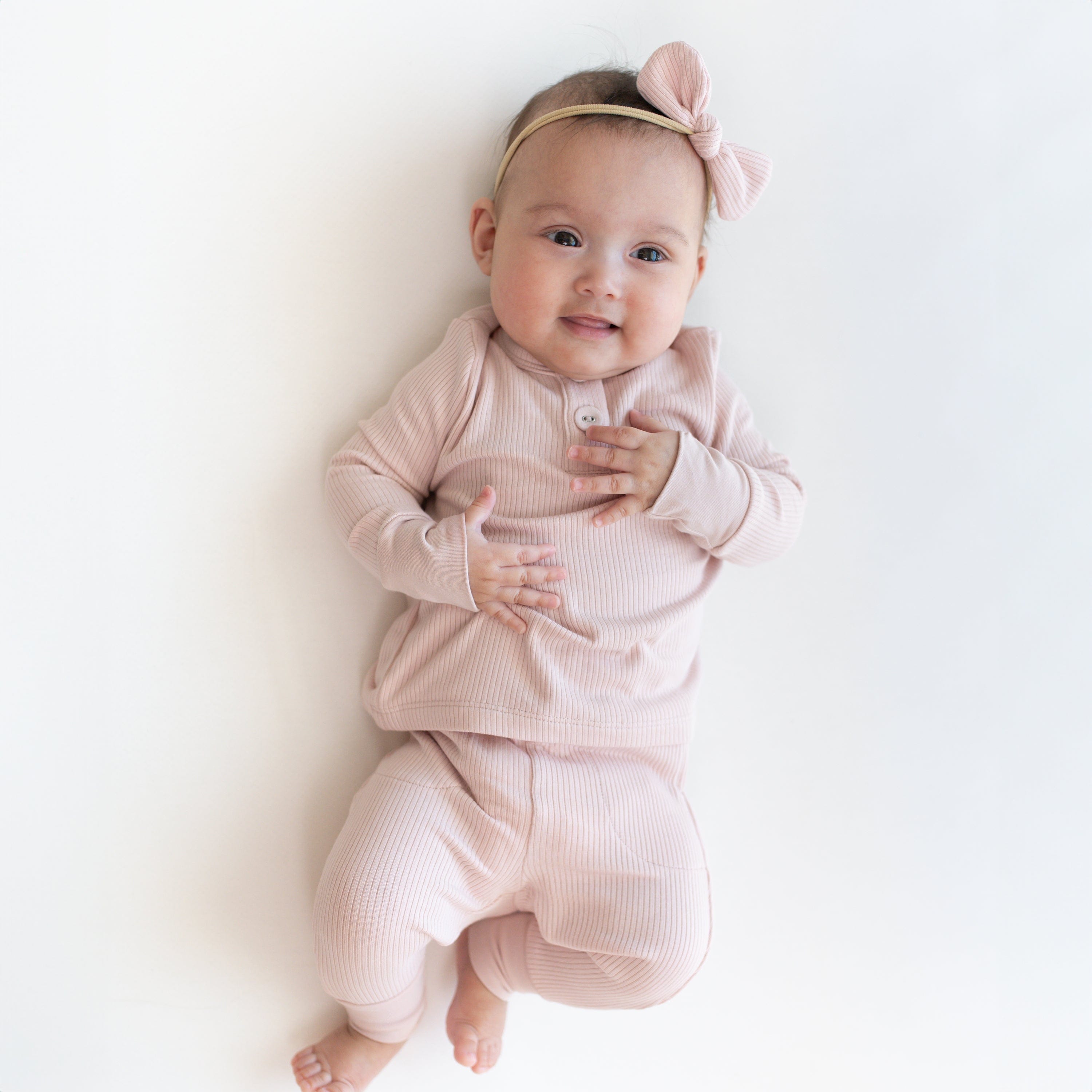  Ribbed Infant Henley Set in Blush、mySite、layawaytickets