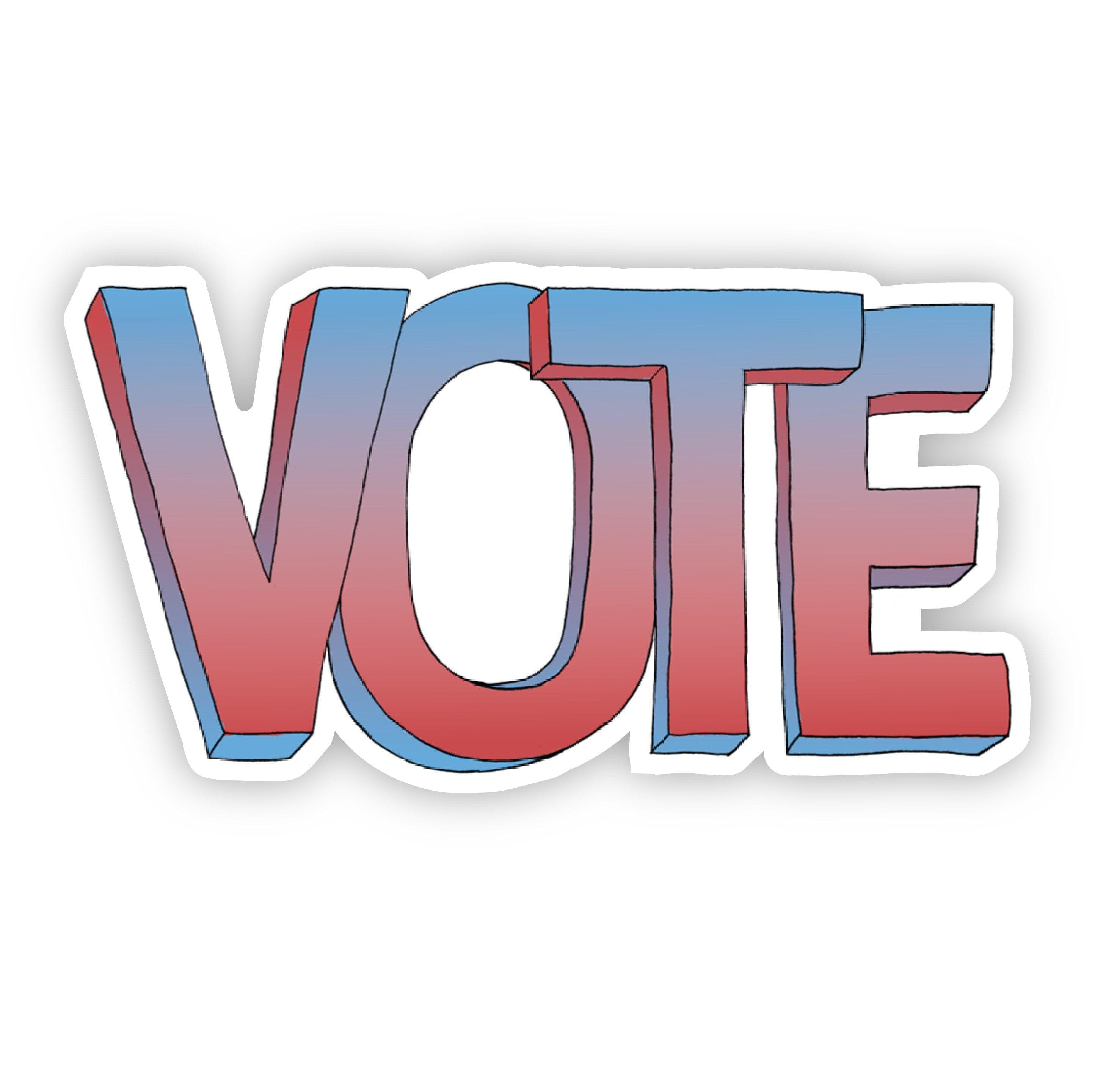  Vote Multicolor Bold Lettering Sticker、mySite、elrpsem3k