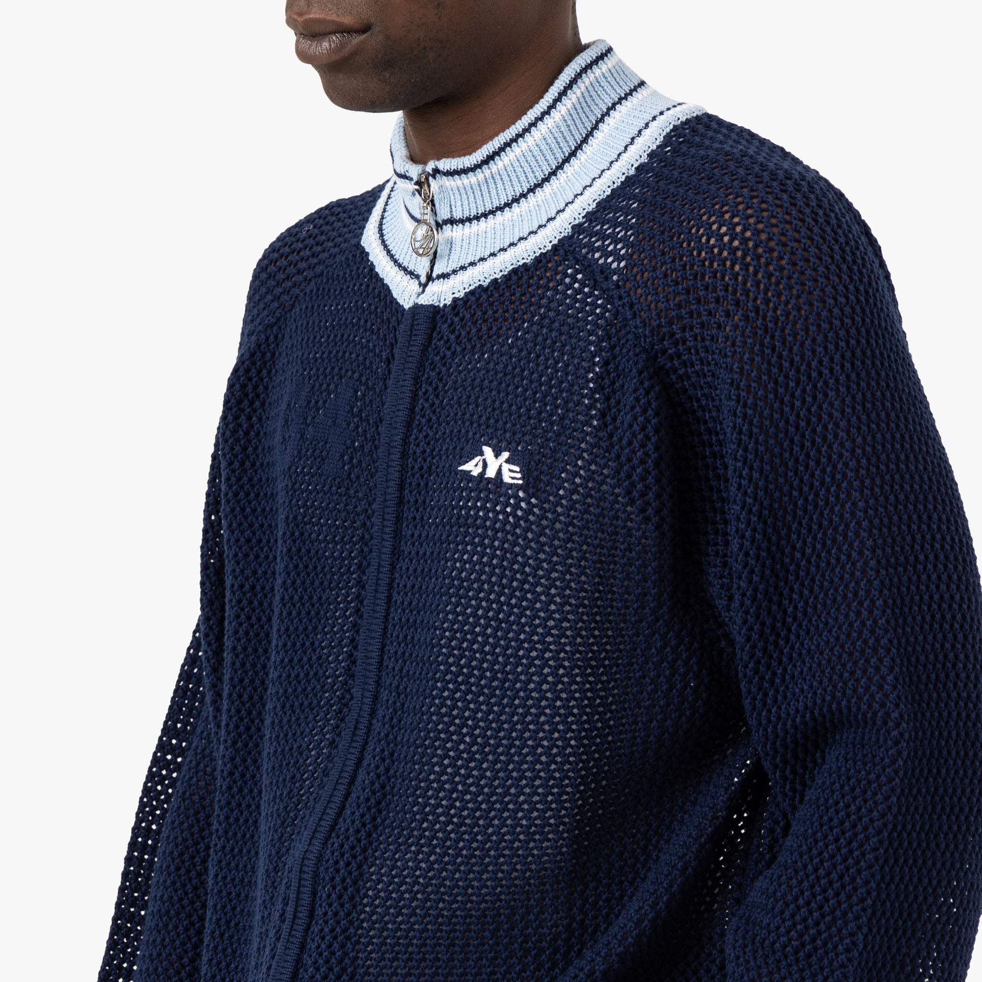  4YE Knit Track Jacket / Navy / White、mySite、merchandisen