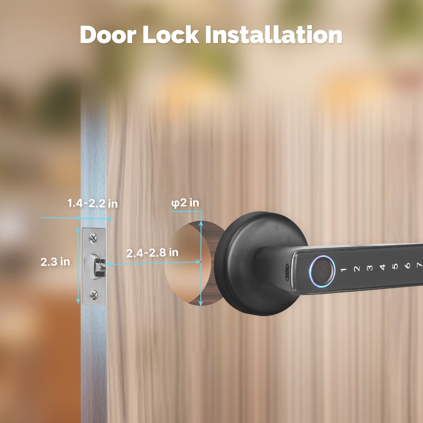 Bluetooth Smart Door Lock with Passcode keypad, Biometric Entry Doorknob with Handle、mySite、fannypackpong