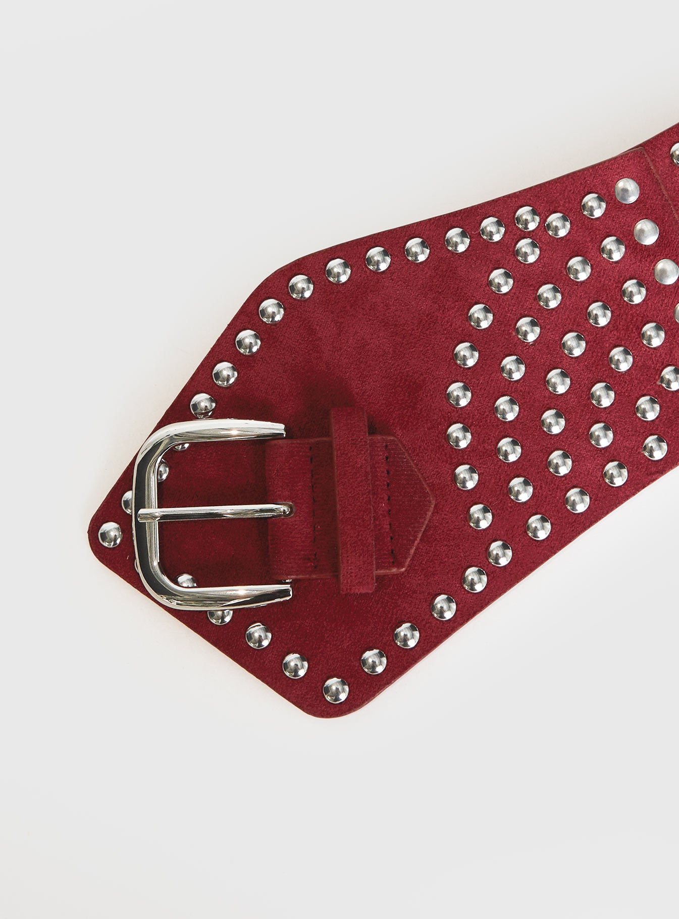 Calexico Studded Faux Suede Belt Red、mySite、solidvoid