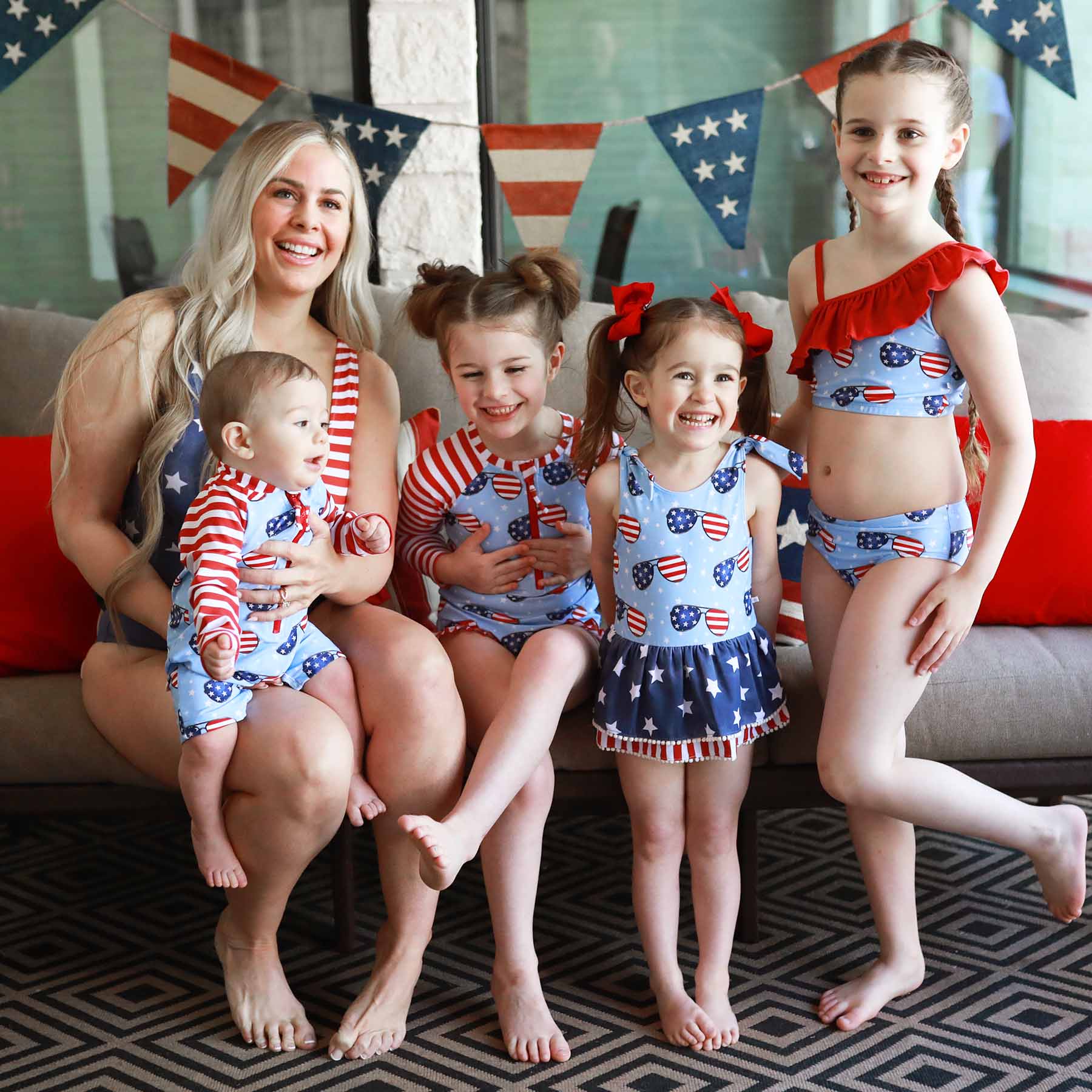  Women's Criss-Cross One-Piece Swimsuit | Patriotic Summer、mySite、layawaytickets