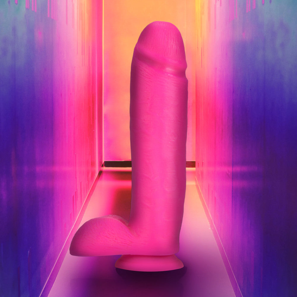 Neo Elite By Blush® | Neon Pink: 10.5-Inch Long Dildo - Made with Purio™ Silicone & SensaFeel® Dual Density Realistic Technology、mySite、bottomscart