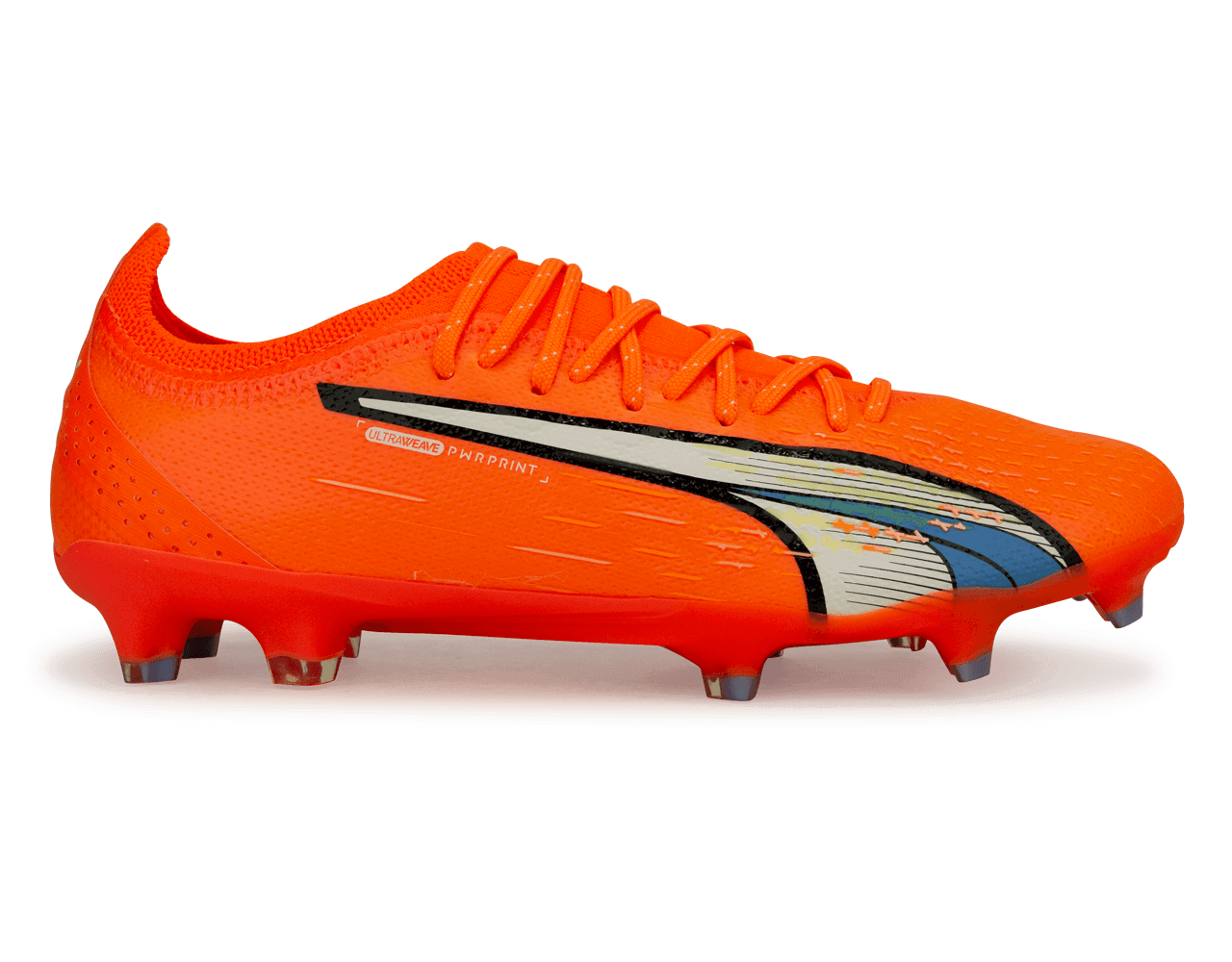 PUMA Men's Ultra Ultimate FG/AG Orange/Blue Glimmer、mySite、noshort