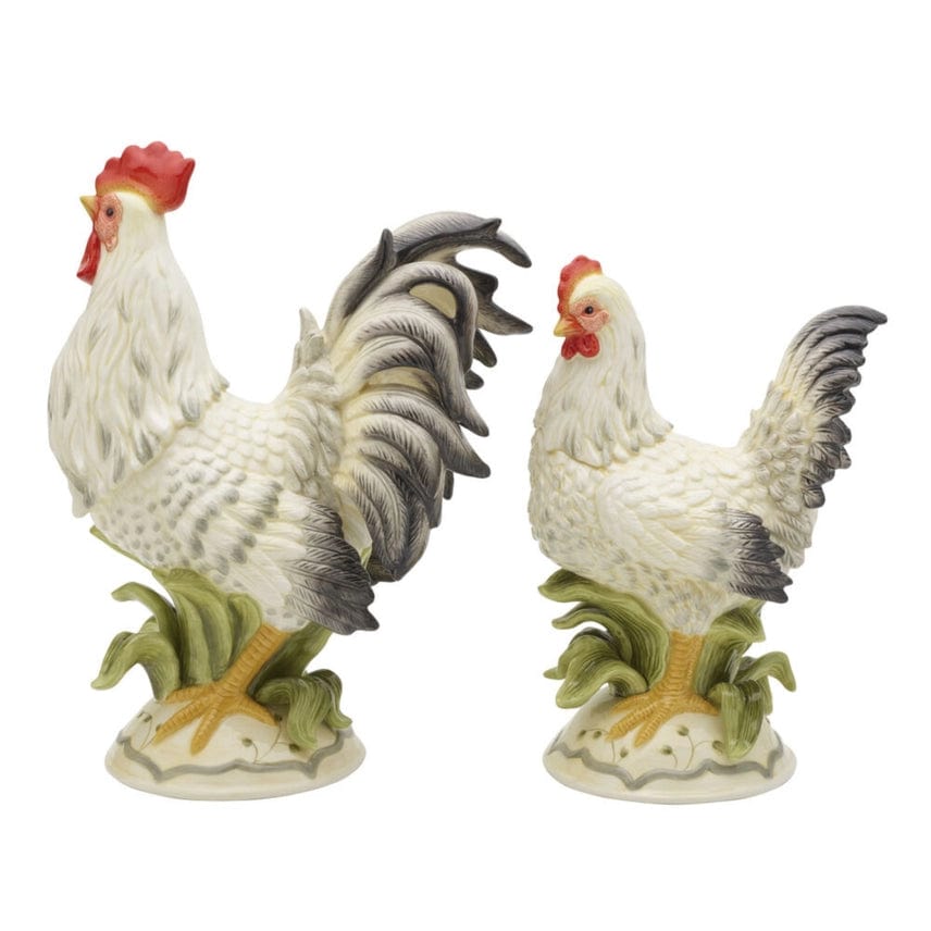 Fitz & Floyd Lantana Rooster and Hen Figurines Fine China、mySite、g9winljtr