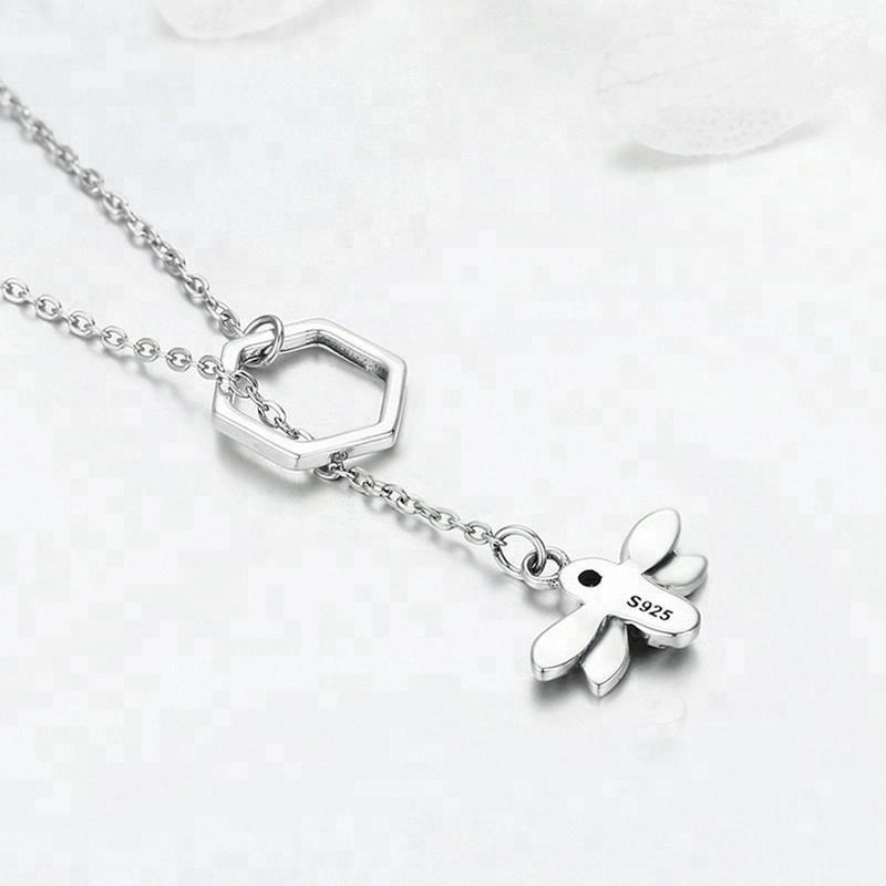 Bee with Lariat Necklace in 925 Sterling Silver、mySite、g9winljtr