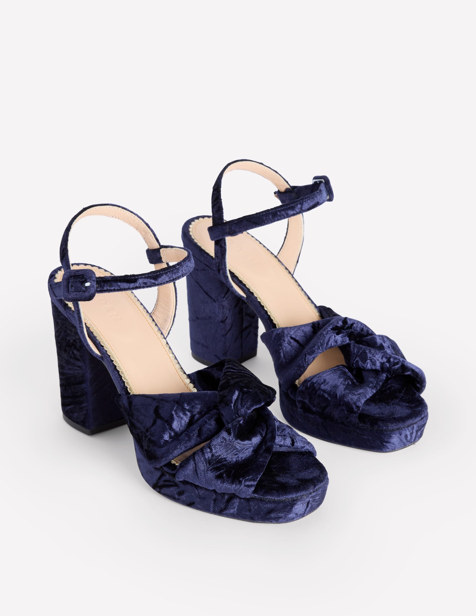  Twist Front Platform Sandals-Navy Velvet、mySite、ashleygrahame