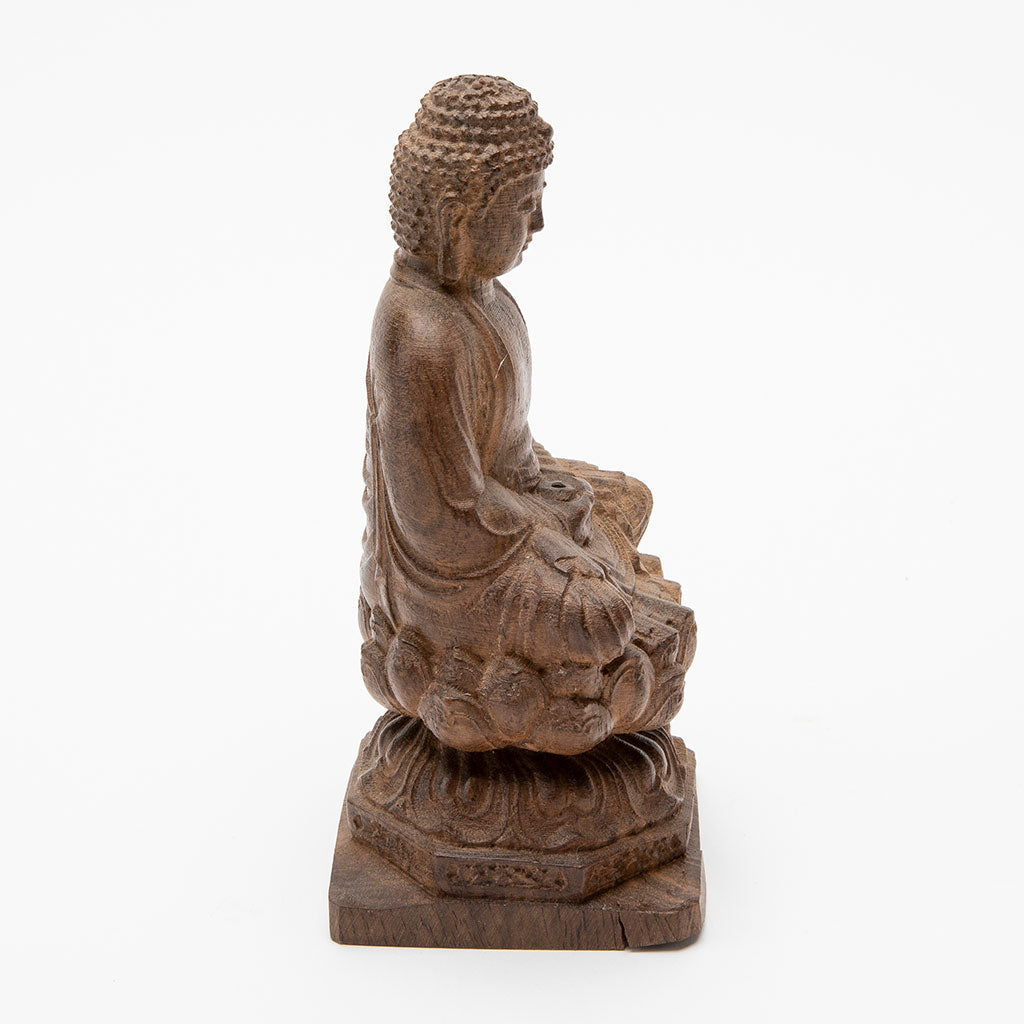 Wooden Buddha on Lotus Throne Statue - 6、mySite、topwebapps