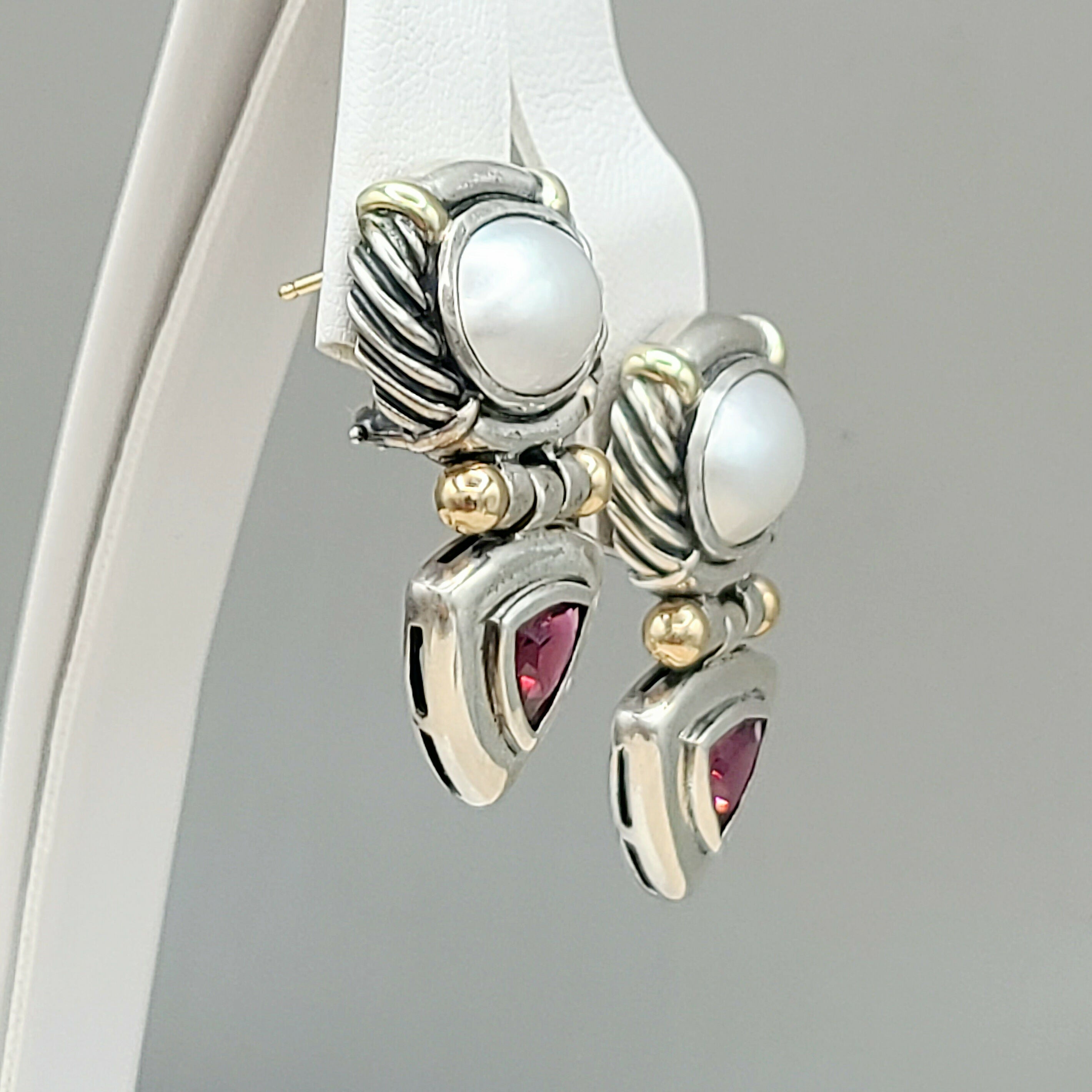 David Yurman Renaissance Drop Earrings Pearl & Garnet、mySite、hinf8tx79