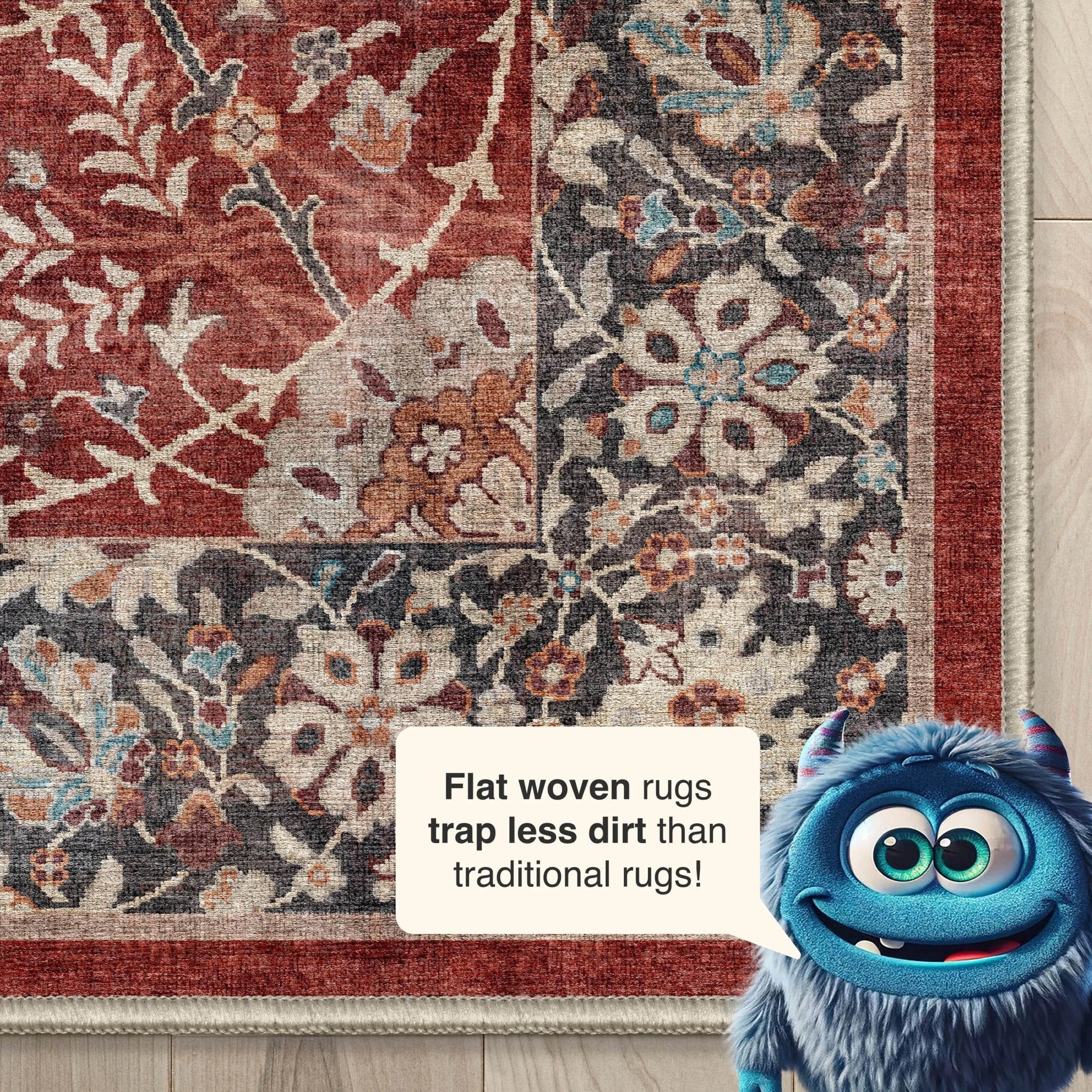 Liana Vintage Oriental Red Flat-Weave Rug、mySite、gigharbornorthrealestate