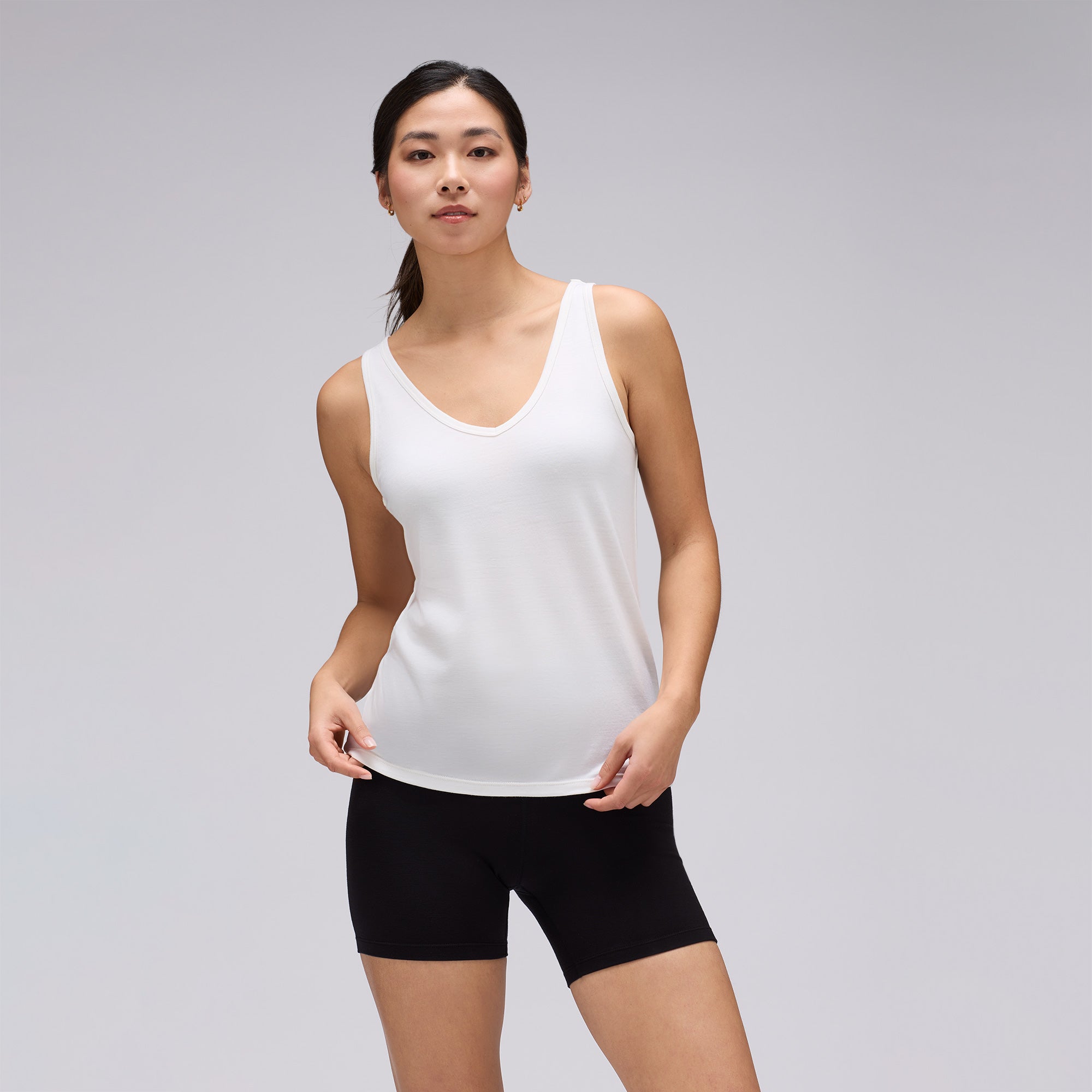 Women's Relaxed Merino V-Neck Tank、mySite、noshort