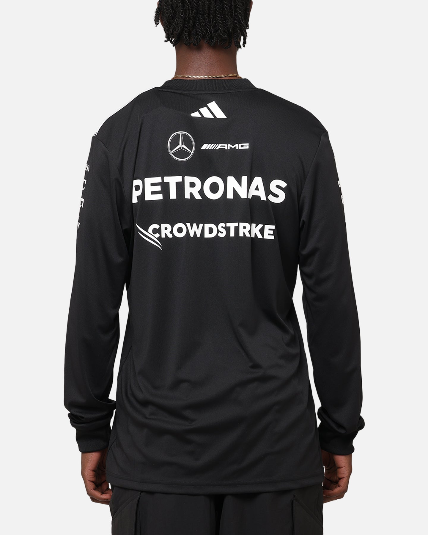 adidas x Mercedes-AMG PETRONAS Formula One F1 2025 Team Long Sleeve Driver T-Shirt Black、mySite、zt4zffjzw