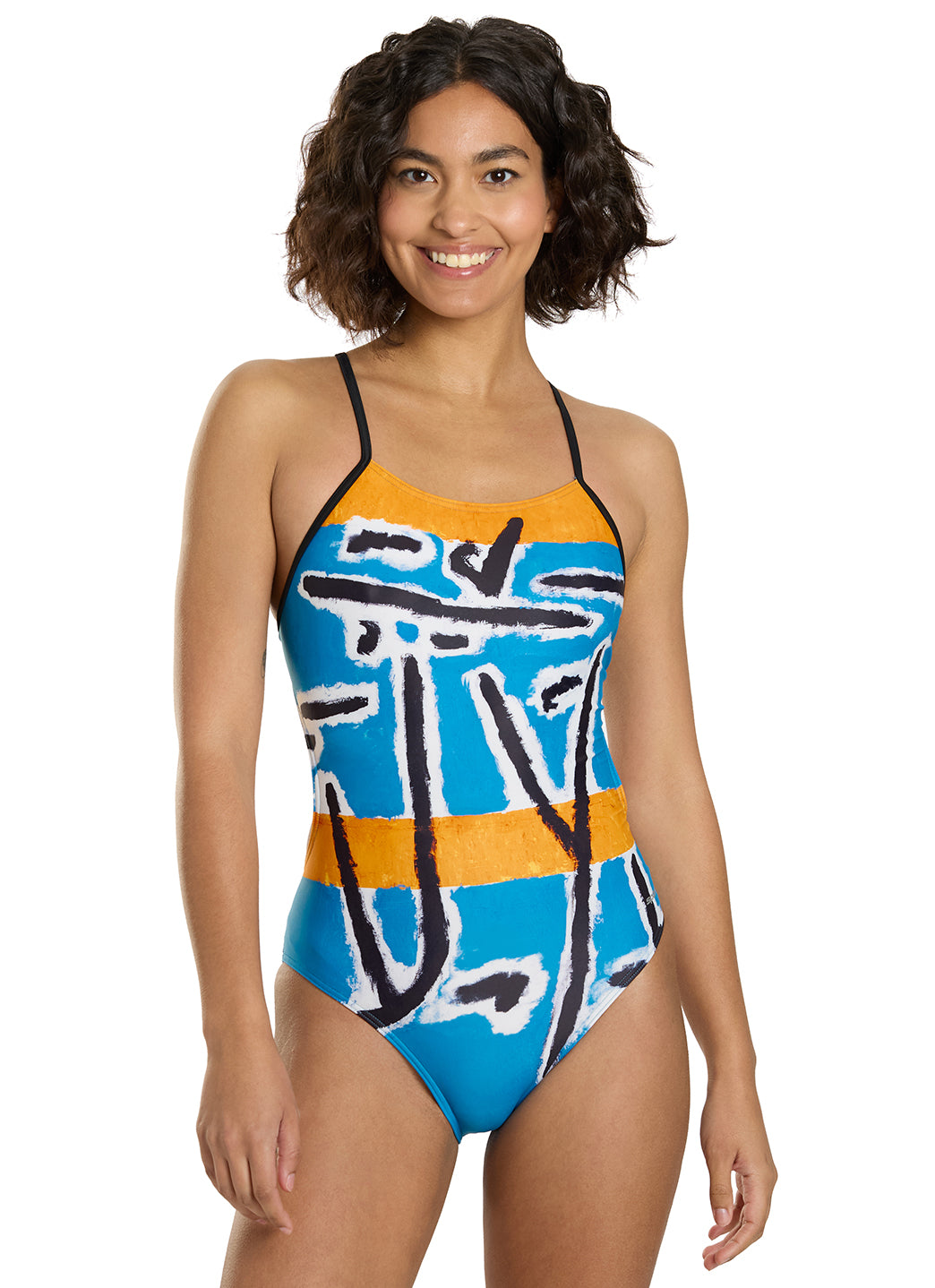 Sporti Senecio Splash Micro Back One Piece Swimsuit (26-40)、mySite、noshort