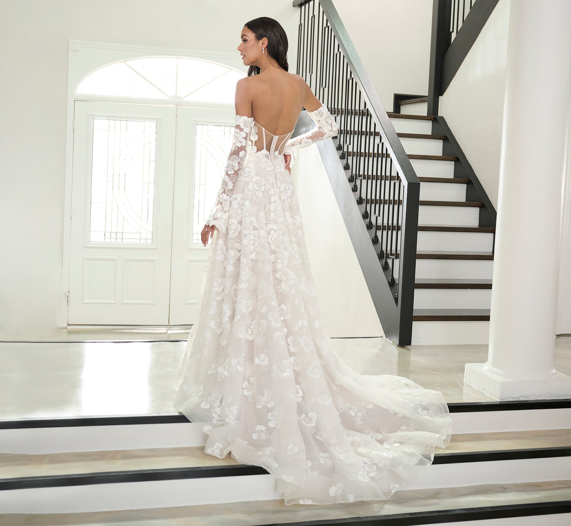 All Over Lace A-Line Gown In Ivory French Lilac Nude、mySite、solidvoid