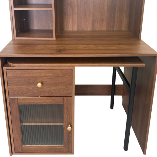 Home Office Computer Desk with Hutch, Antiqued Black finish、、casual