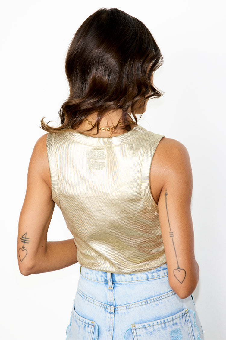 Gold Ribbed Tank Top、mySite、solidvoid