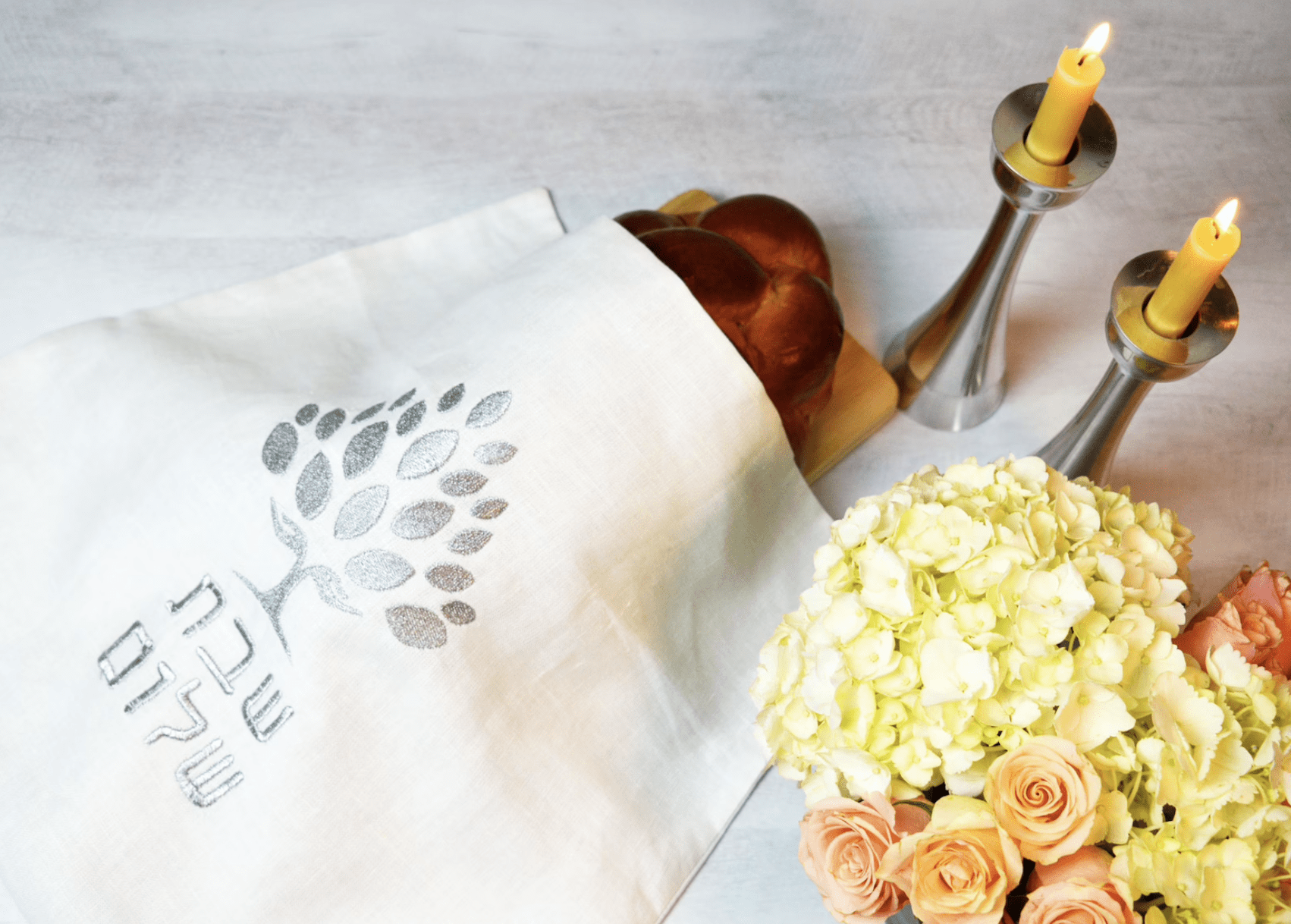 Embroidered Tree of Life Silver Challah Cover、mySite、topwebapps