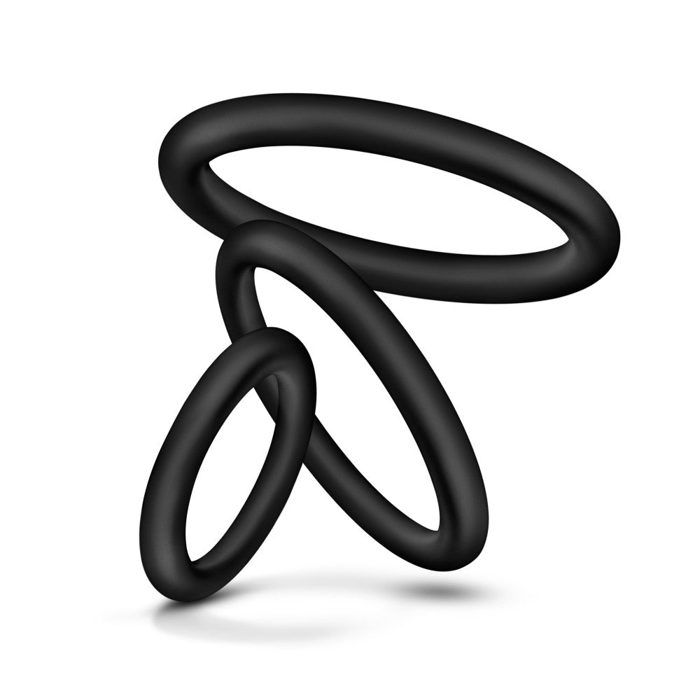 Performance By Blush® | VS4: Black Penis Rings (3-Sizes) - Made with Puria™ Silicone、mySite、bottomscart