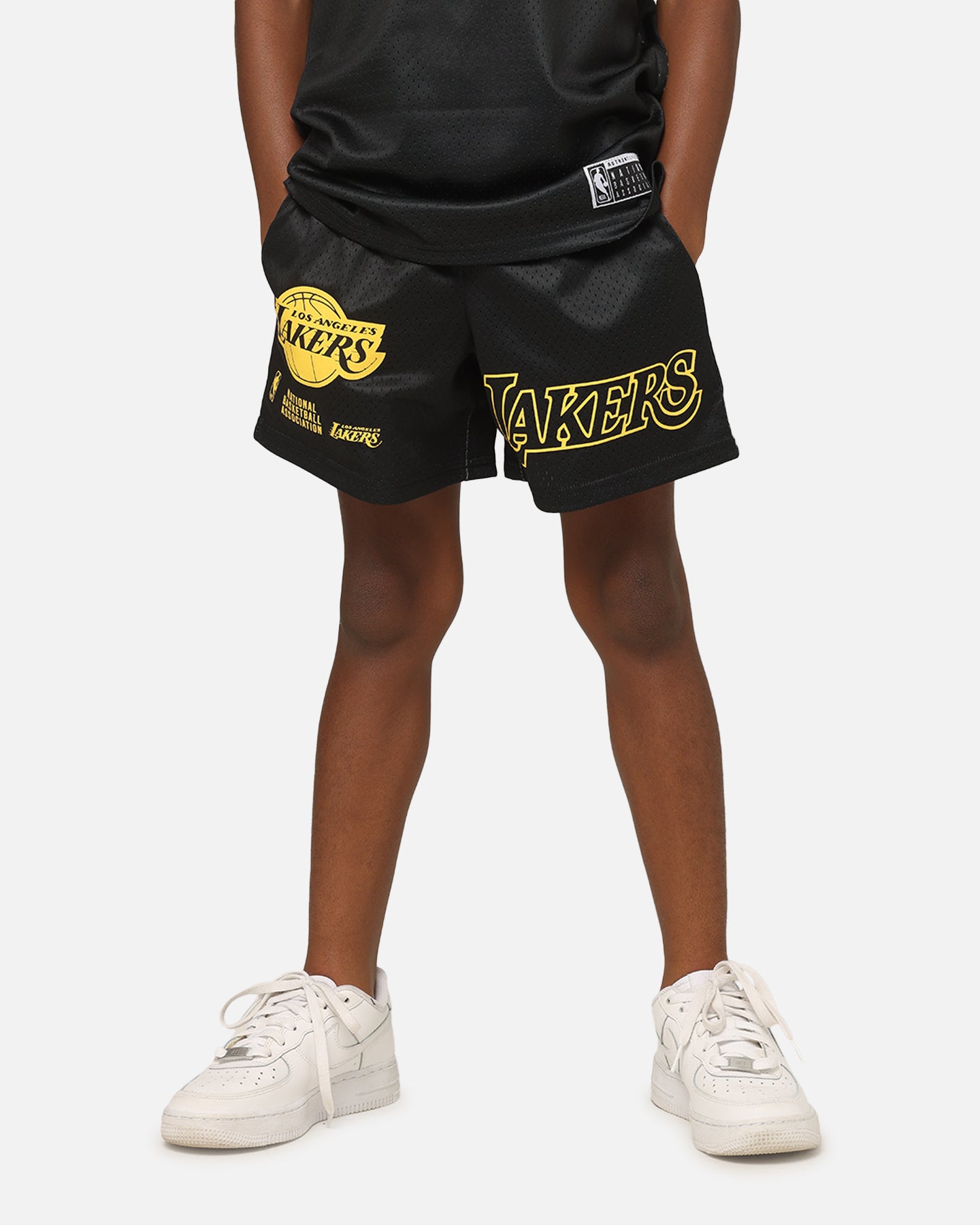 NBA Kids' Los Angeles Lakers Duncan Mesh Shorts Black、mySite、zt4zffjzw