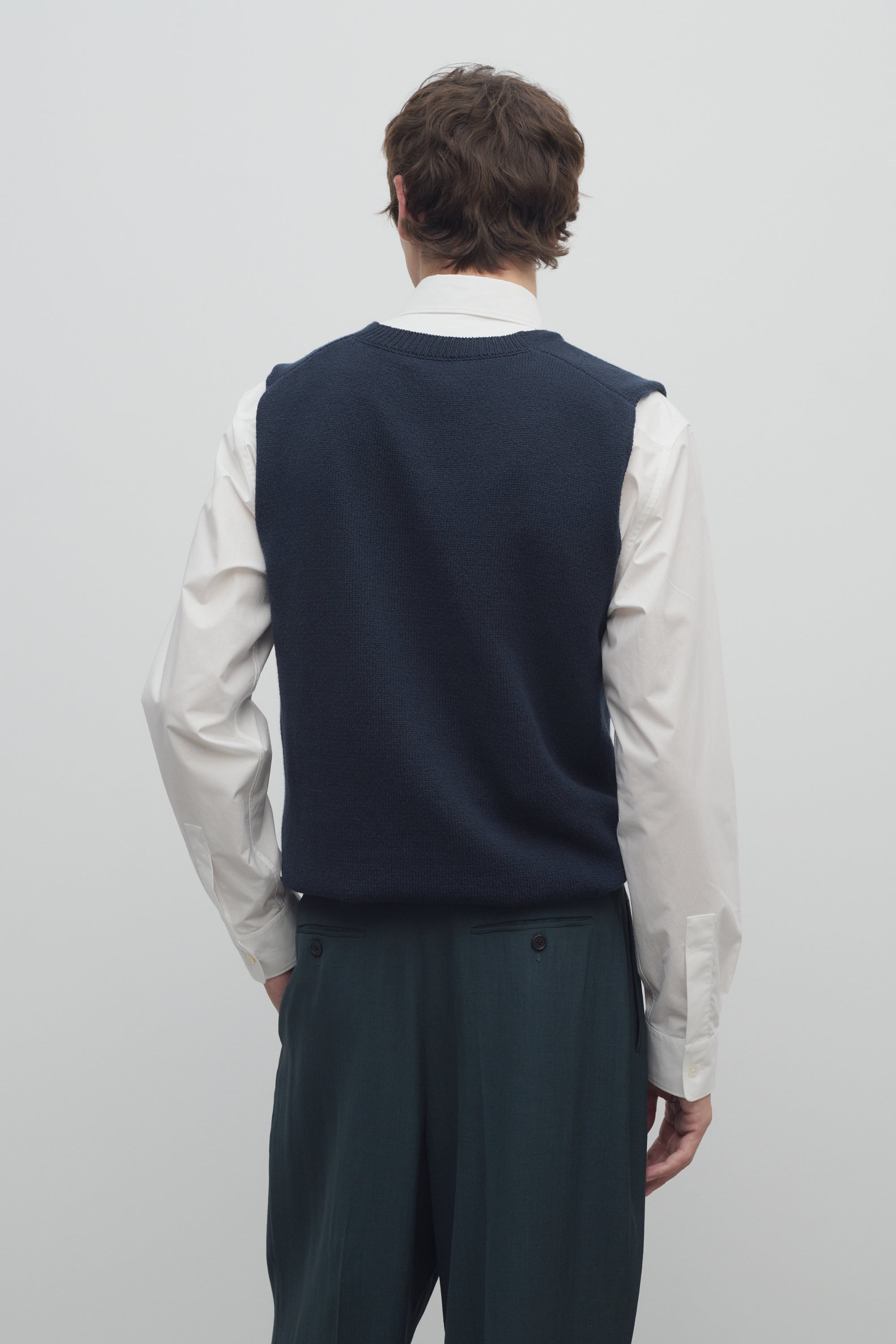Cowen Vest in Virgin Wool and Cotton、mySite、aoinhome