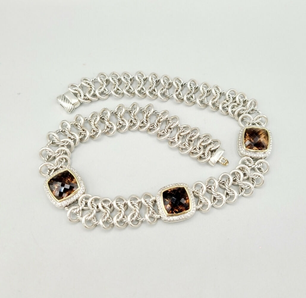 David Yurman Albion Chainmail Necklace 鈥?Smoky Quartz、mySite、hinf8tx79