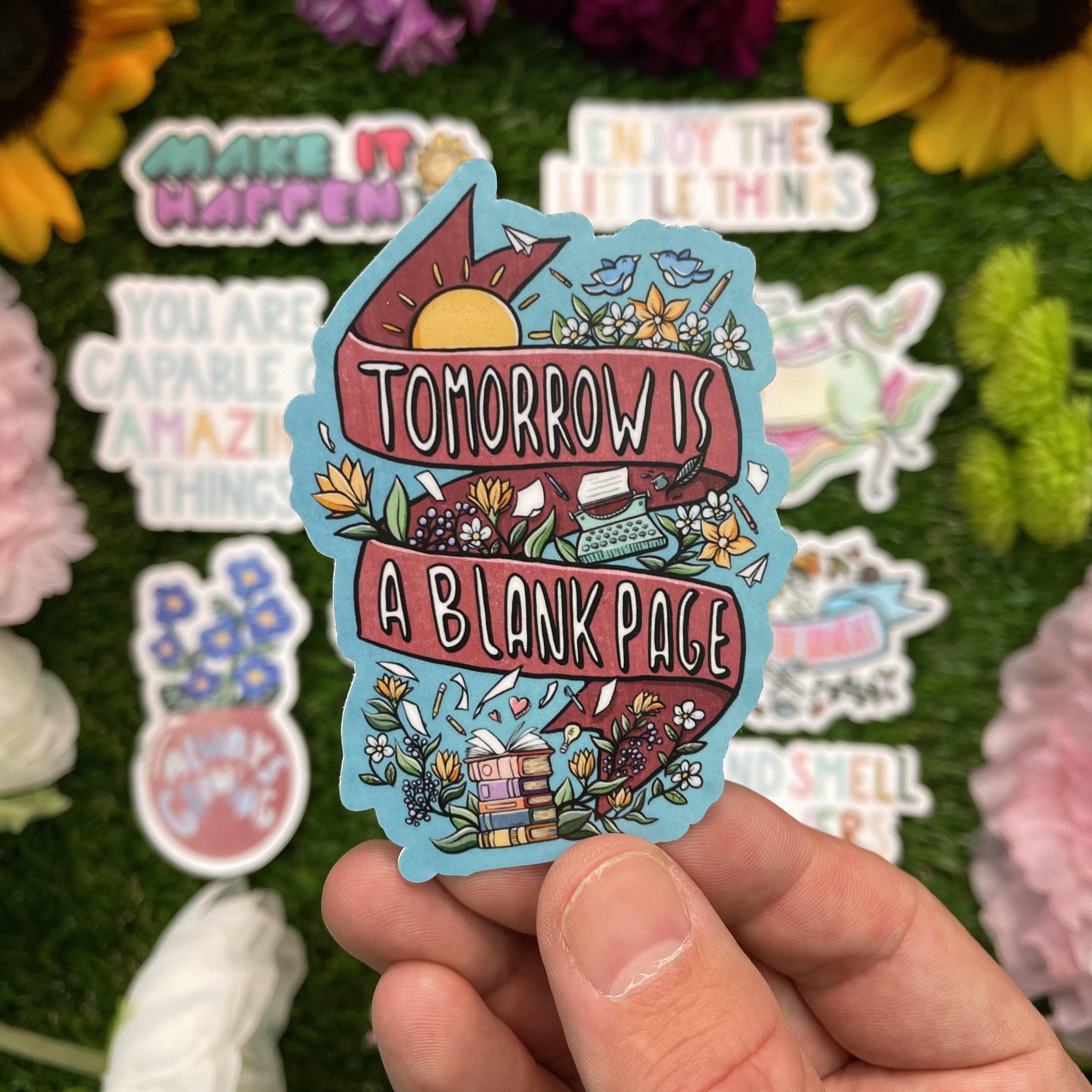  Tomorrow is a Blank Page Blue Sticker、mySite、elrpsem3k