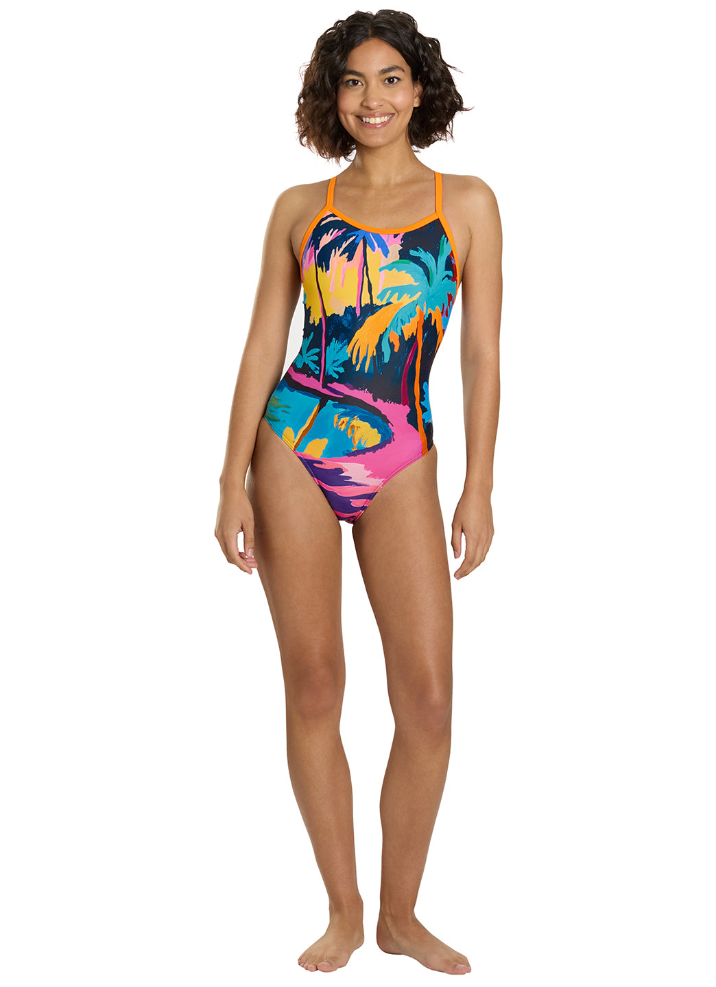 Sporti Tahitian Sunset Thin Strap One Piece Swimsuit (22-44)、mySite、noshort