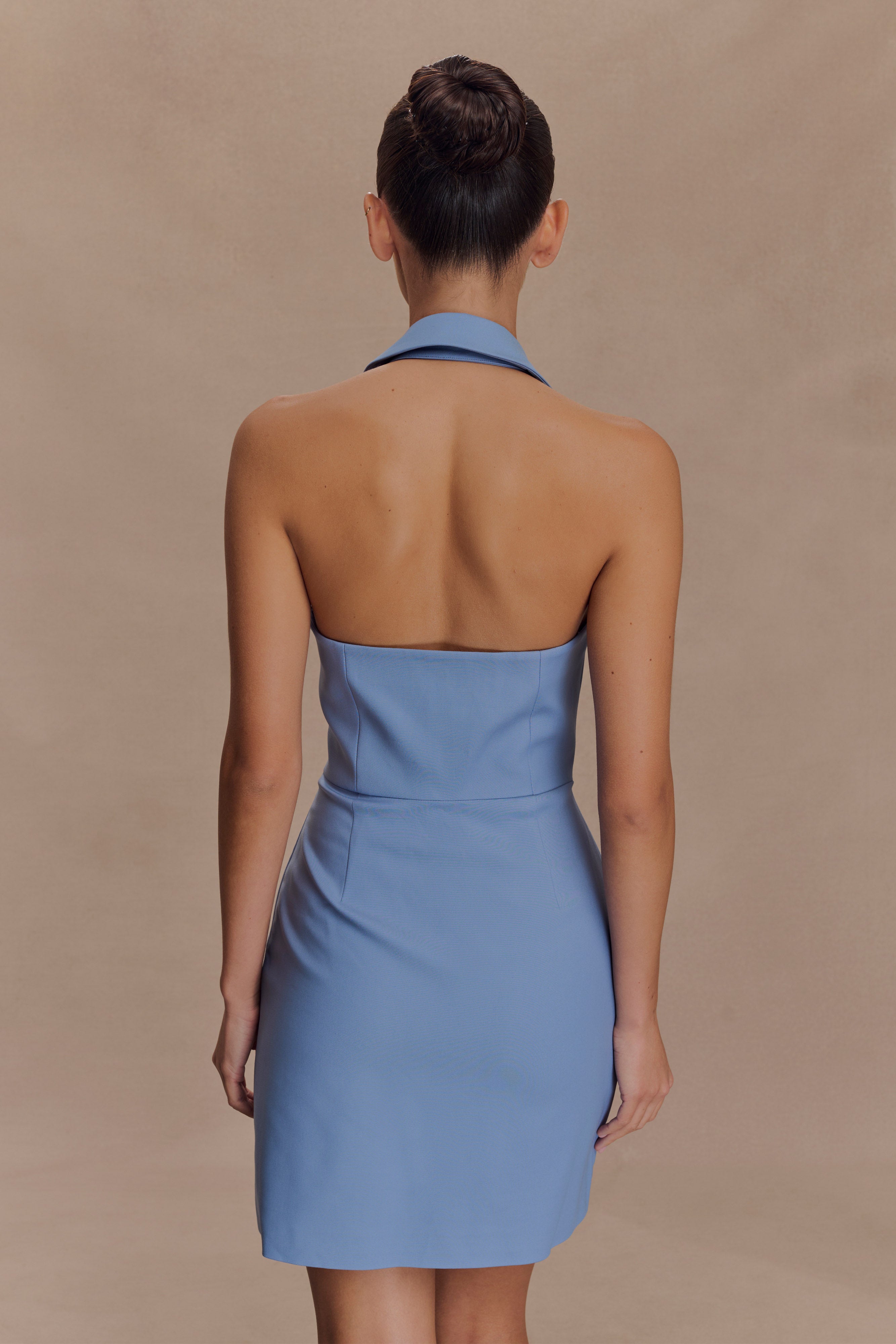 Ruth Cotton Halter Mini Dress - Ocean Blue、mySite、solidvoid