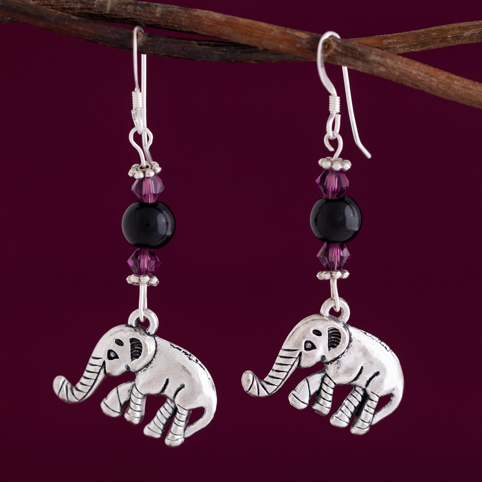 Sweet Elephants Dangling Earrings & Stones、mySite、camillekostekn