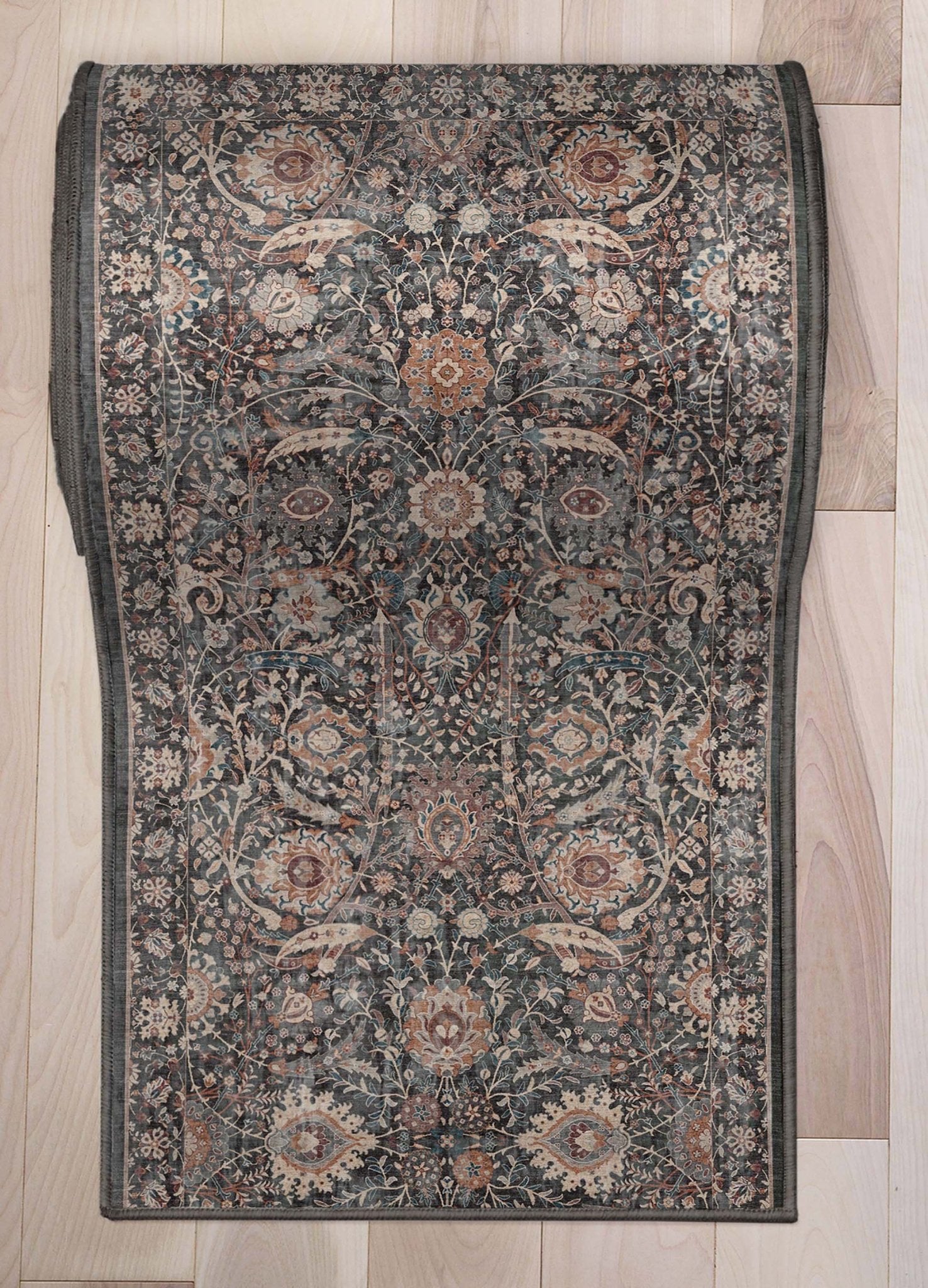 Custom Size Runner Liana Vintage Persian Oriental Charcoal Grey Choose Your Width x Choose Your Length Hallway Runner Rug、mySite、gigharbornorthrealestate