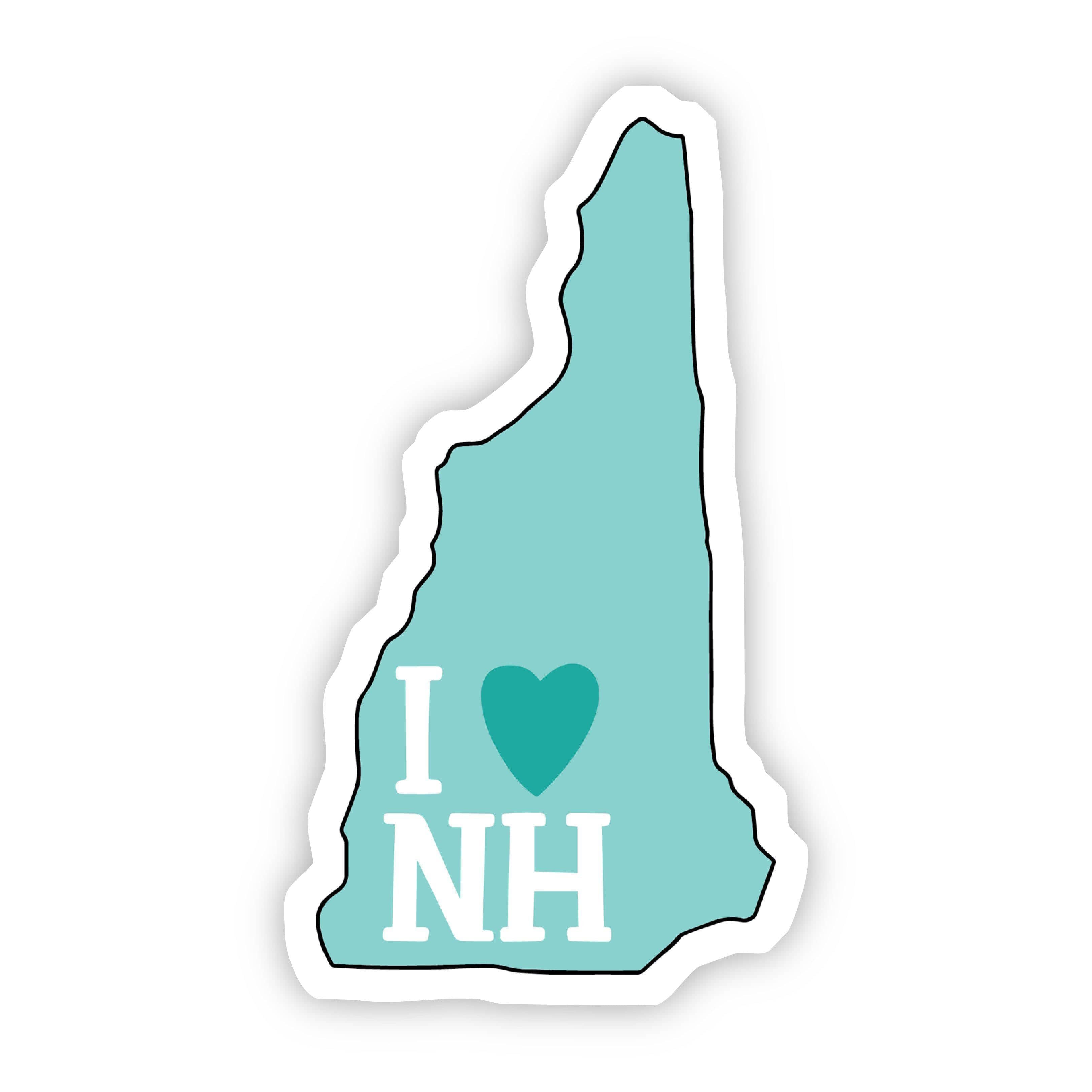  I Love New Hampshire Teal Sticker、mySite、elrpsem3k