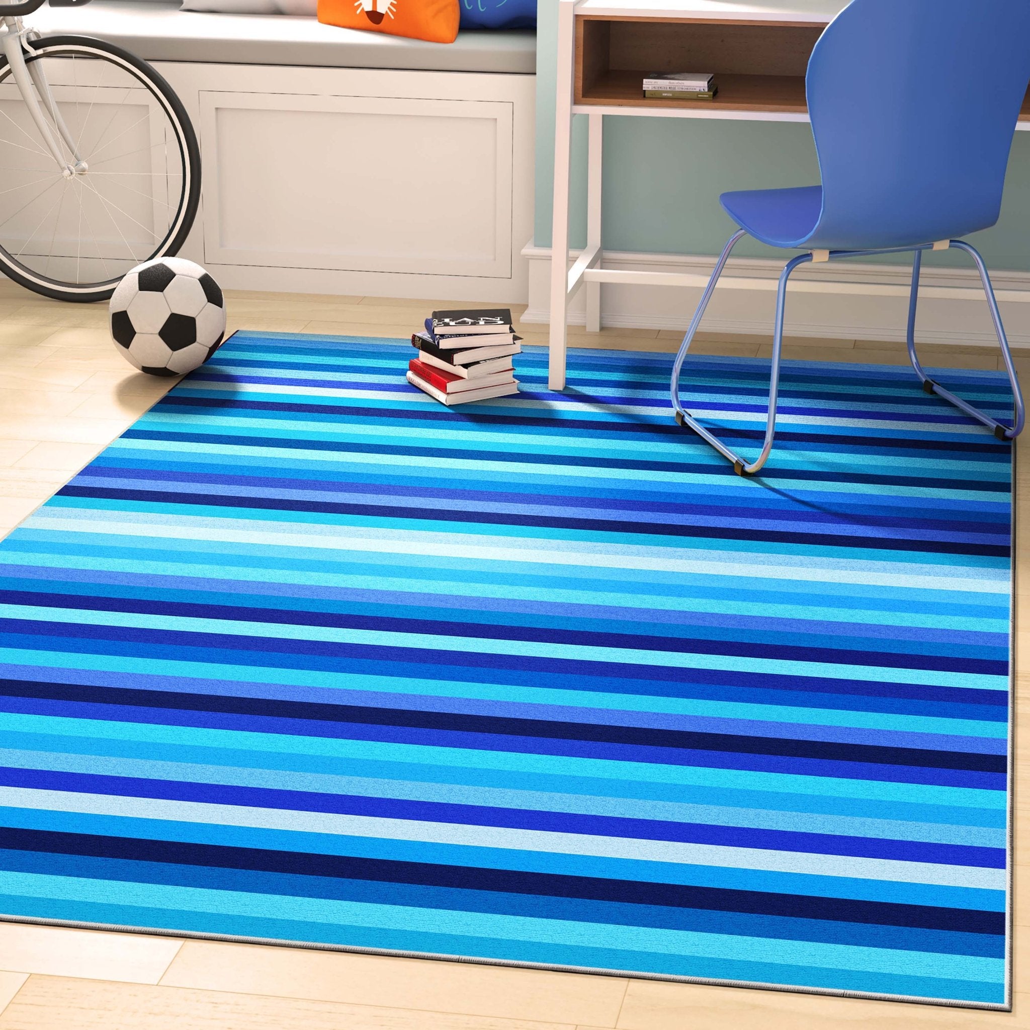 Crayola Stripe Blue Area Rug By Well Woven、mySite、gigharbornorthrealestate
