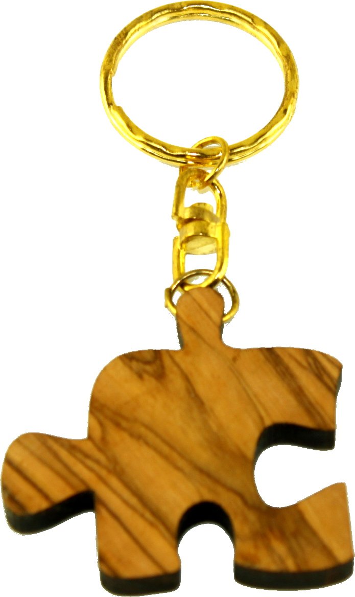 Holy Land Market Autism Puzzle Olive Wood Keys Chain or Ring - Family, Friends or Lovers Forever Symbol、mySite、elrpsem3k