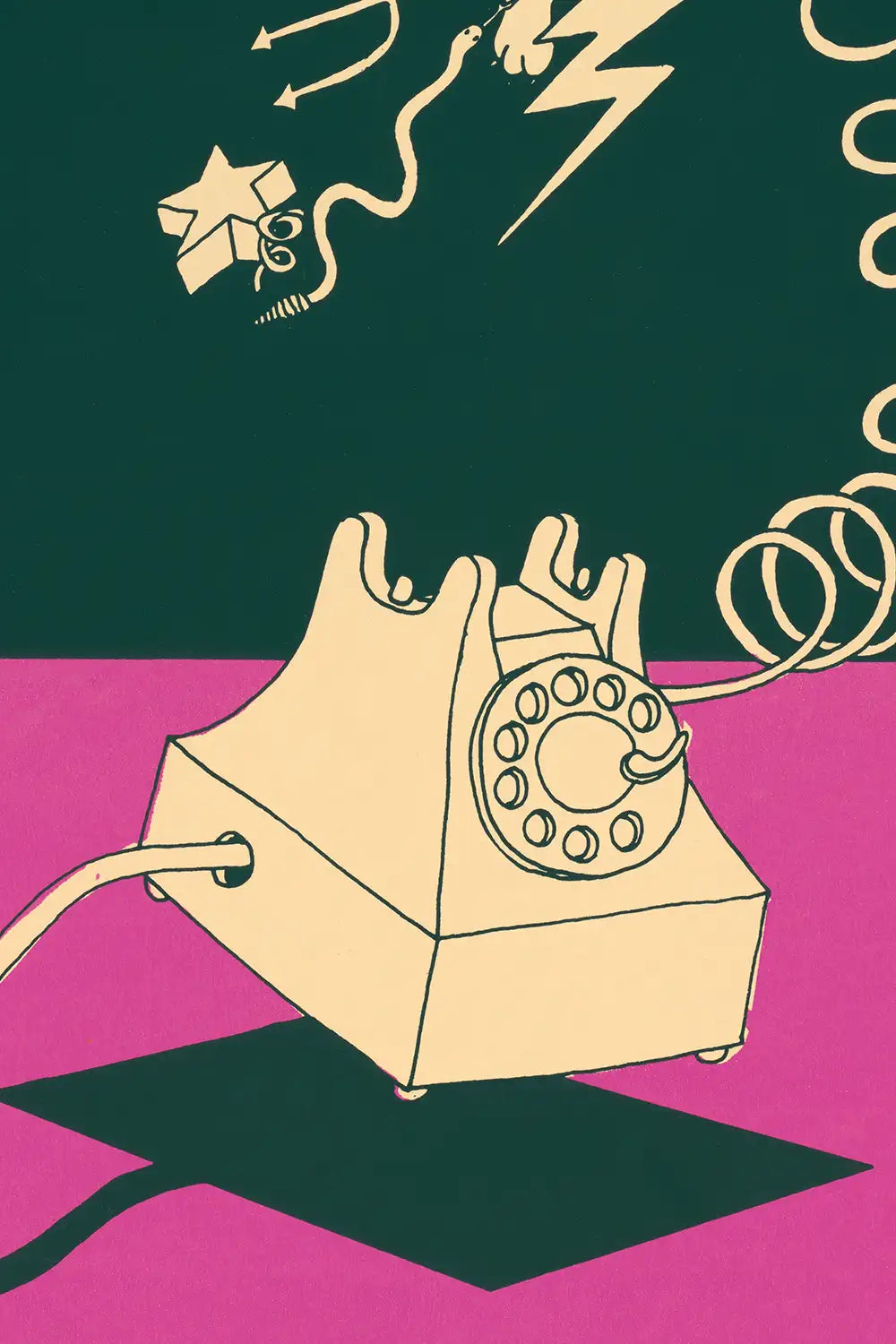 Two-Tone Rotary Phone Vintage Art Print、mySite、gigharbornorthrealestate