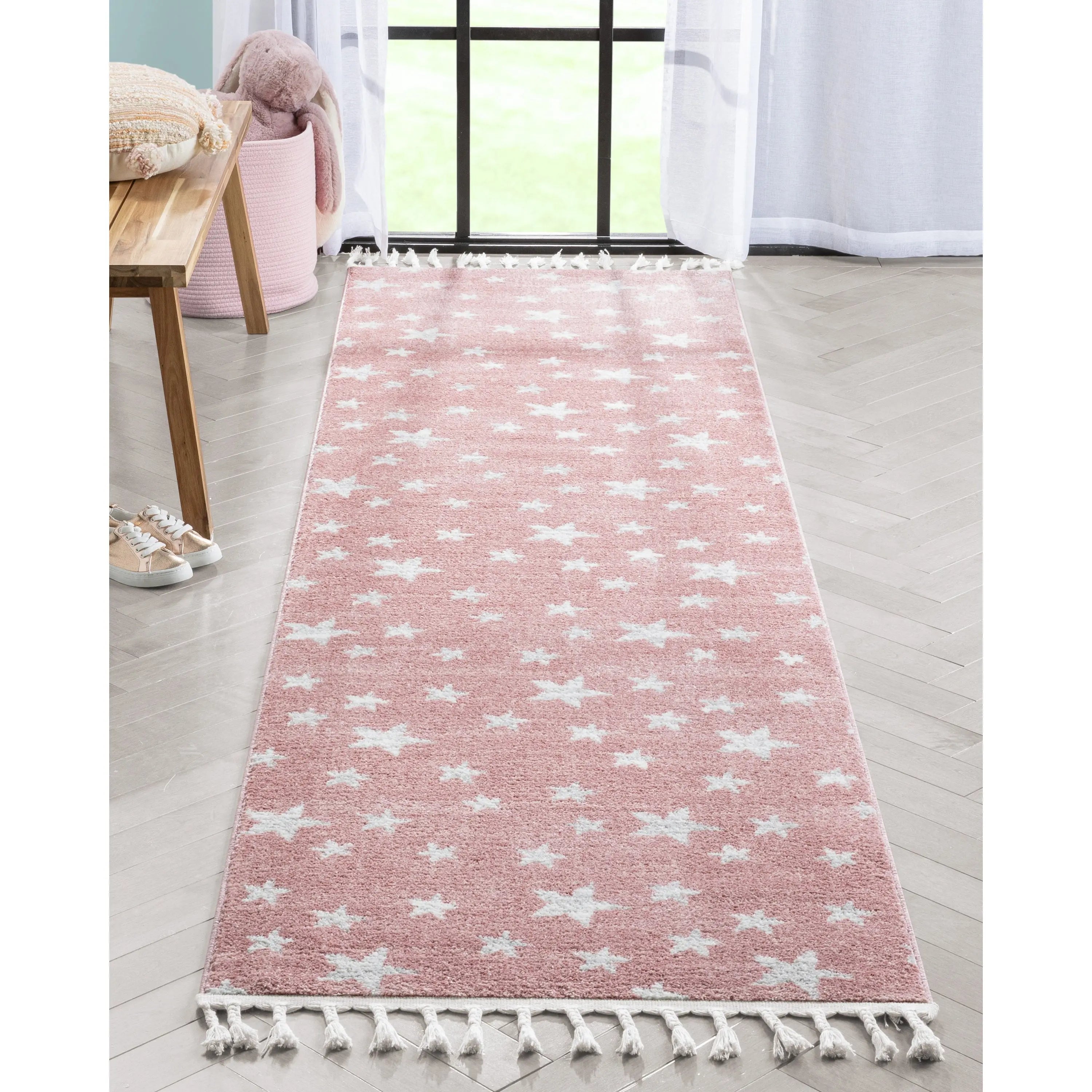 Stars Modern Geometric Pink Kids Rug、mySite、gigharbornorthrealestate