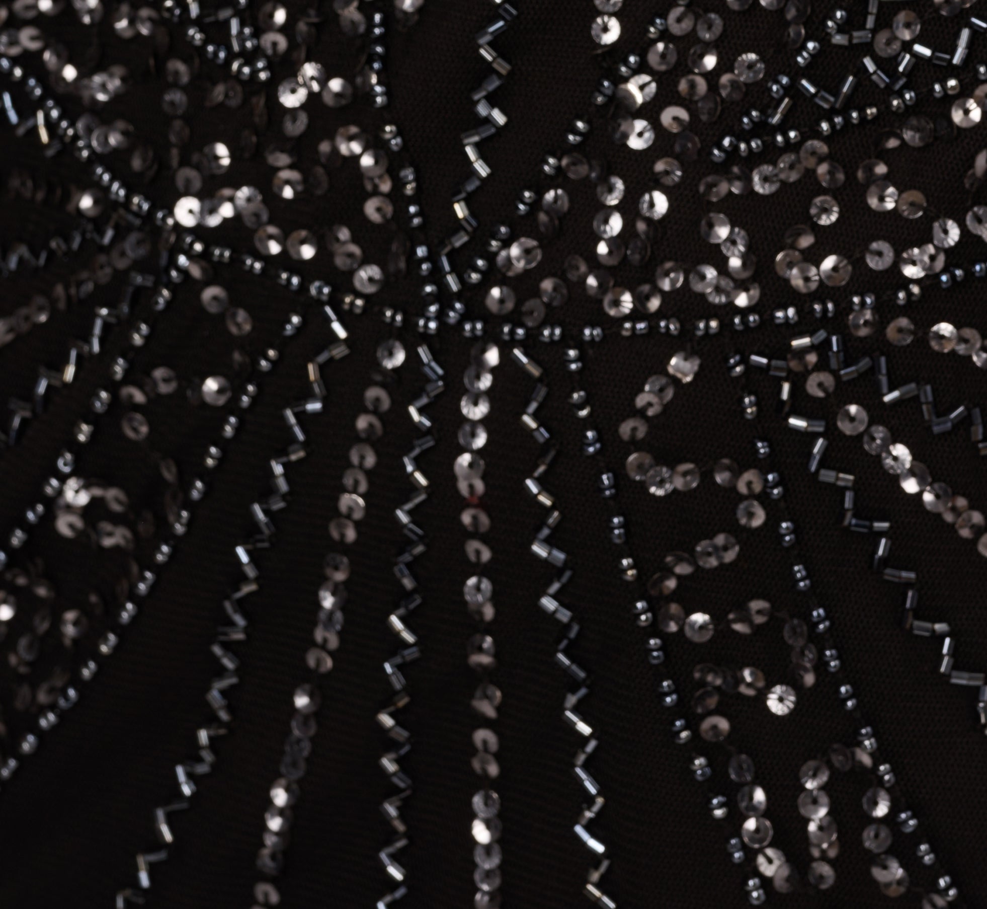 Beaded Popover Dress With Sheer Cap Sleeves In Black Gunmetal、mySite、solidvoid