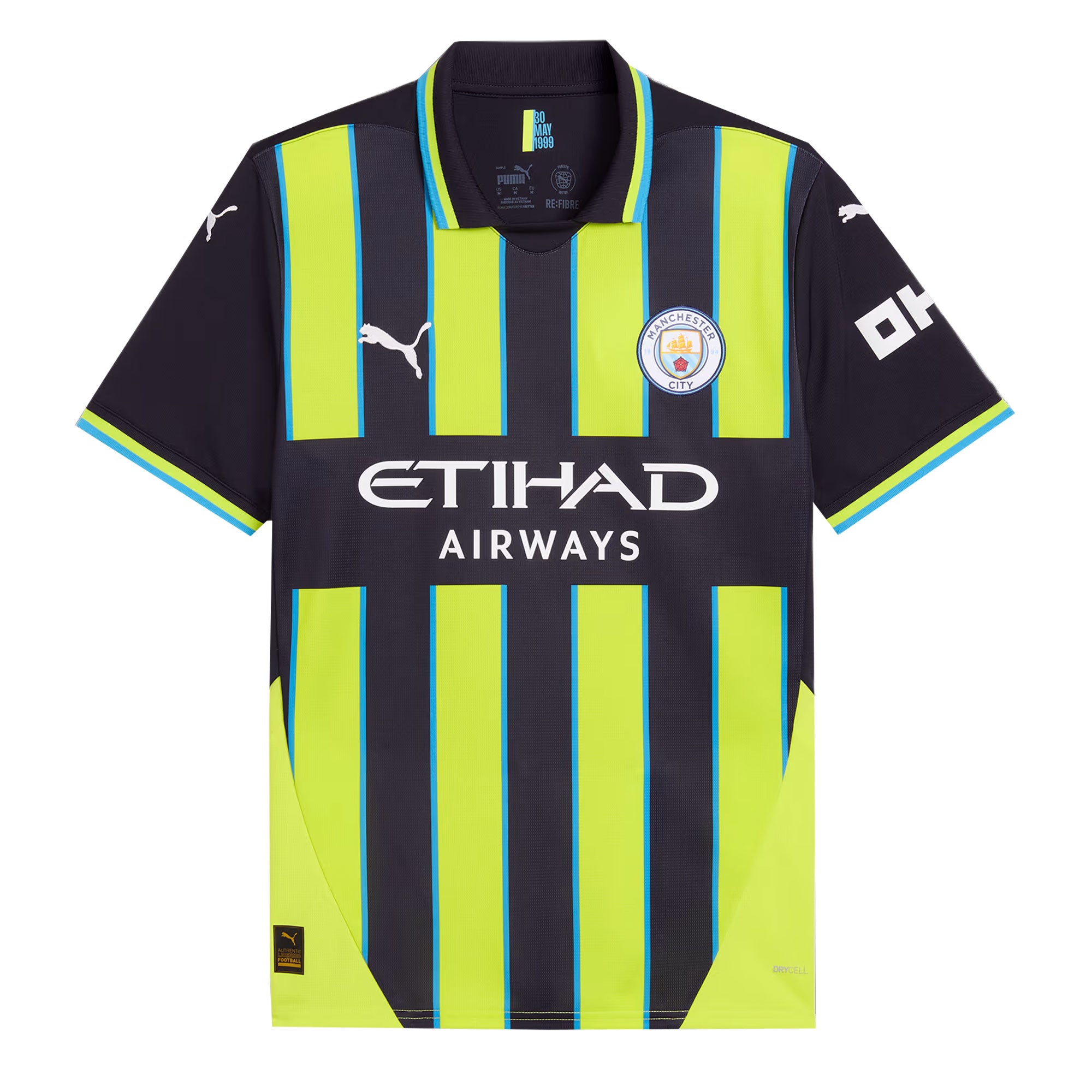 PUMA Men's Manchester City 2024/25 Away Jersey Yellow Glow/Navy、mySite、noshort