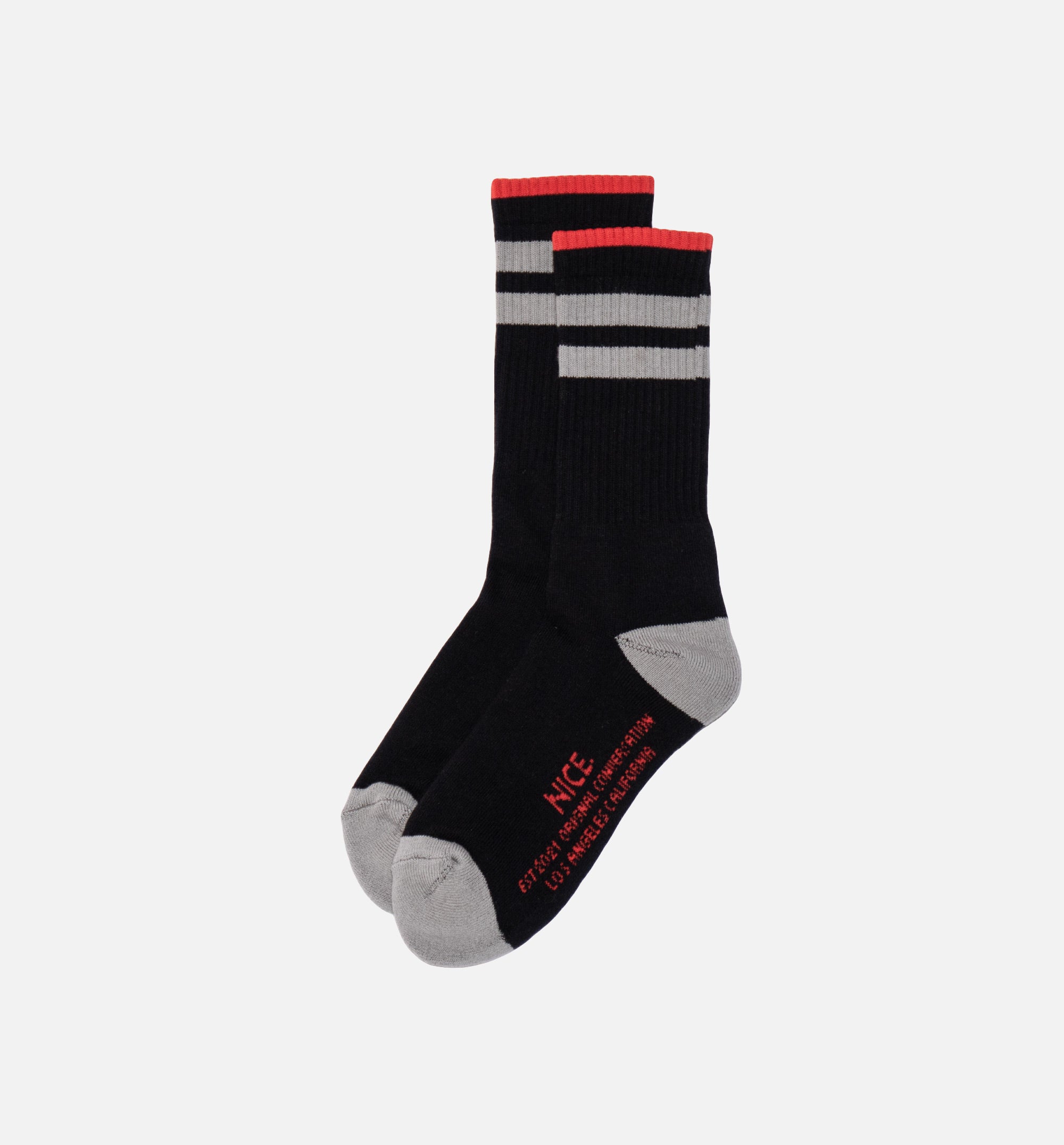 Nice Kicks Striped Sock Mens Socks - Black/Gray/Red、mySite、dreamappss