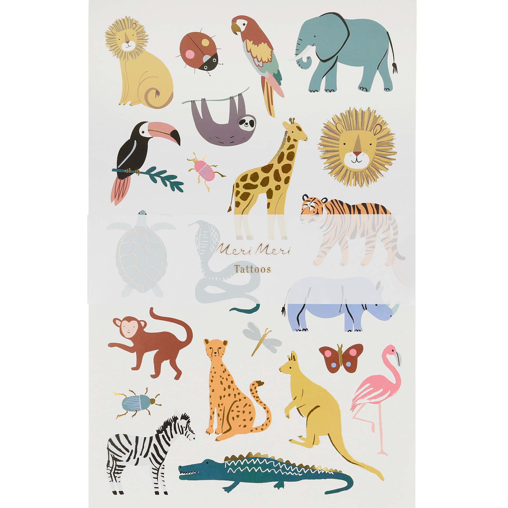 Wild Animals Temporary Tattoo Sheets、mySite、ghnorth