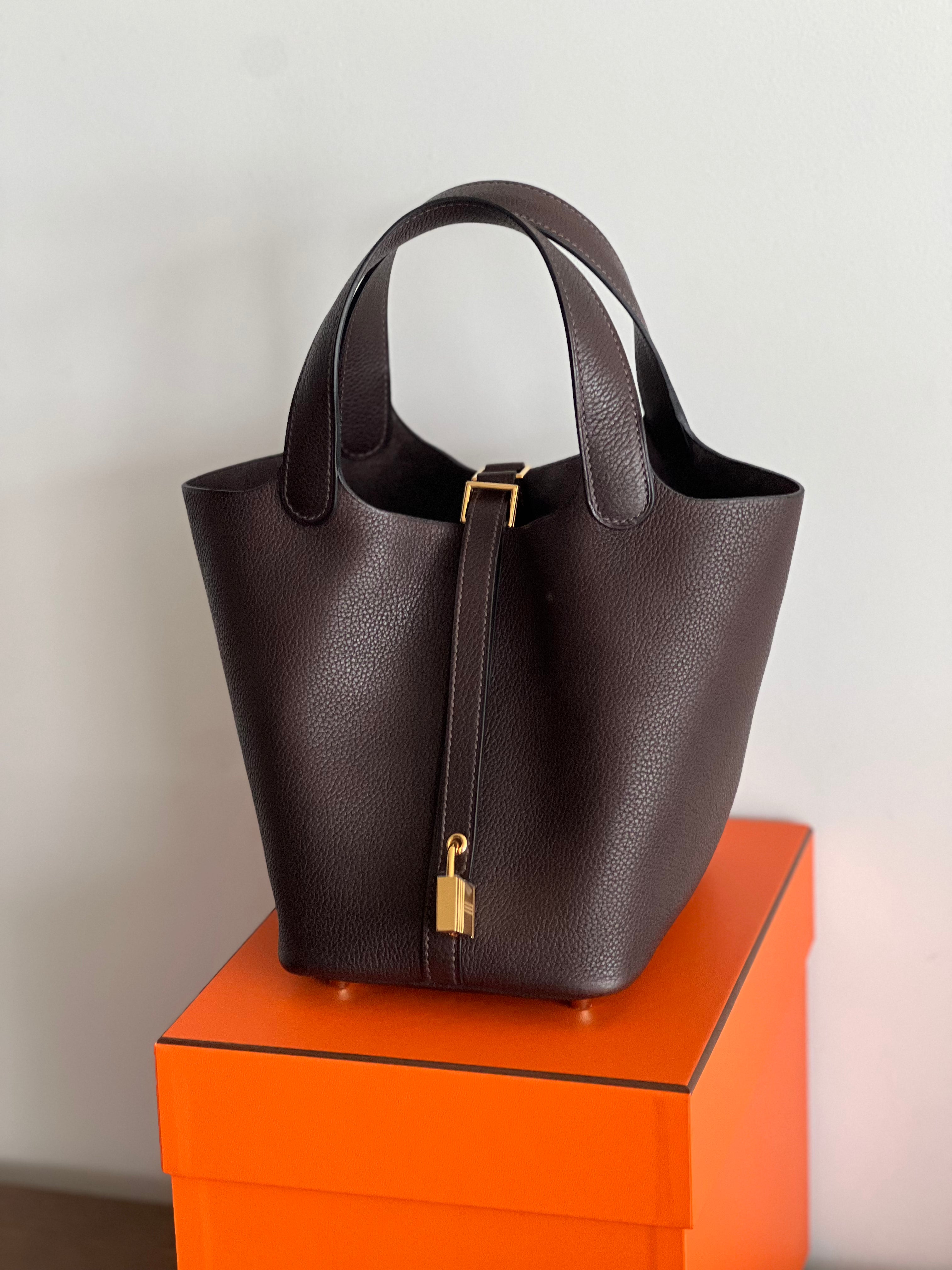 Hermès Picotin Barenia Faubourg 18cm Ebene GHW、mySite、garminoutage.com