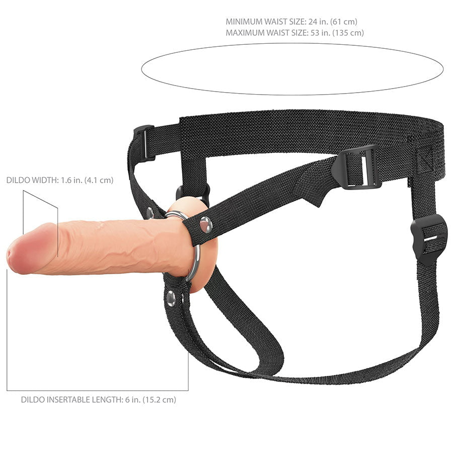 6 Inch Ultra Realistic Dual Density Silicone Hollow Strap On for Men、mySite、bottomscart