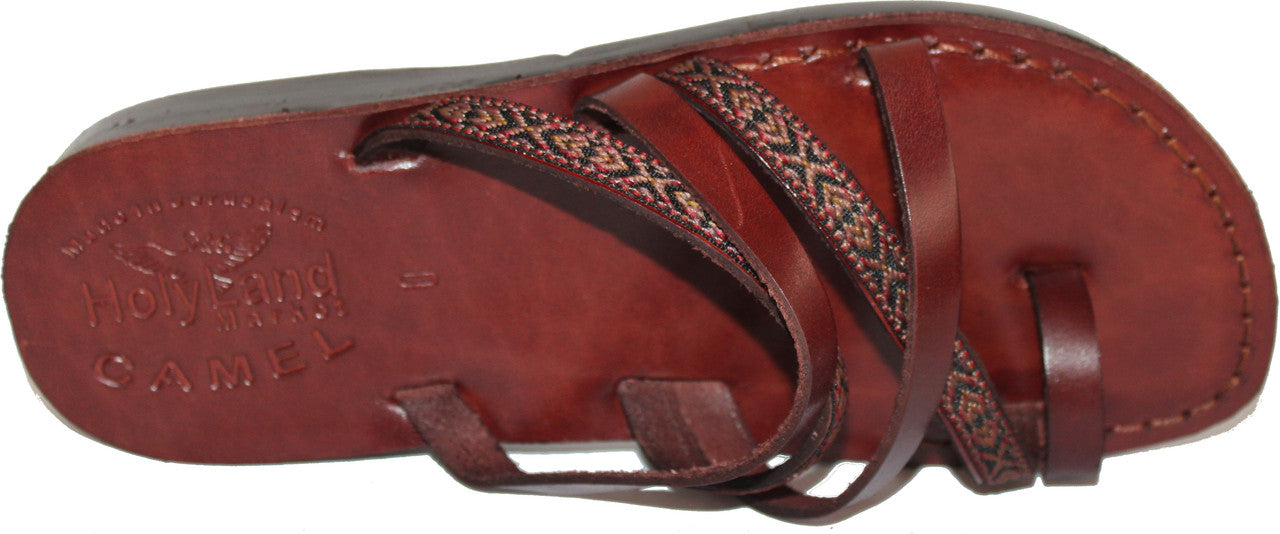  Holy Land Market Men/Women Biblical Jesus Leather/Embroidered Sandals/Slides From Jerusalem (Jonah Style)、mySite、elrpsem3k