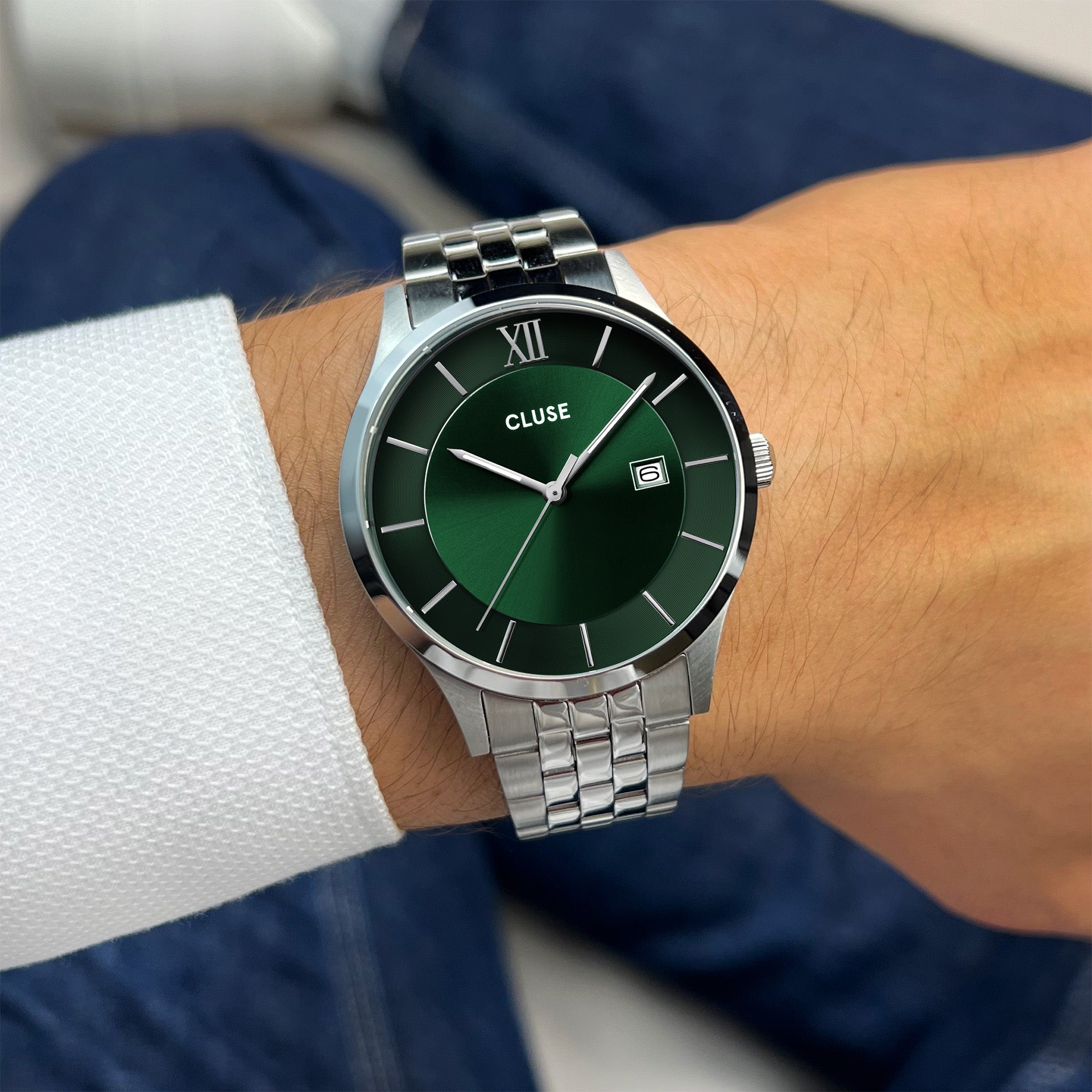 Aravis 3-Hand Watch Steel, Green, Silver Colour、mySite、botmansion